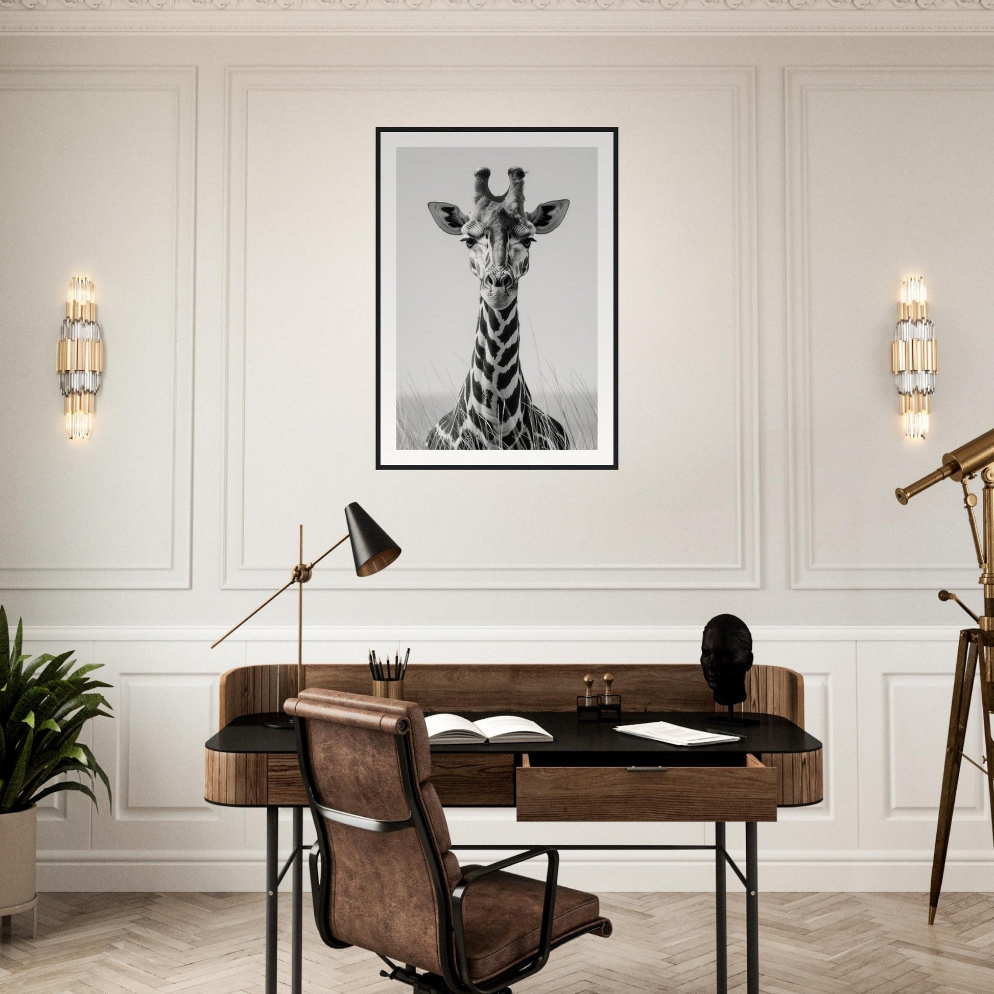 Affiche Girafe Noir et Blanc ( )