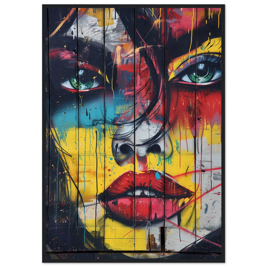 Affiche Graffiti Art ( 70x100-cm-Bois-noir)