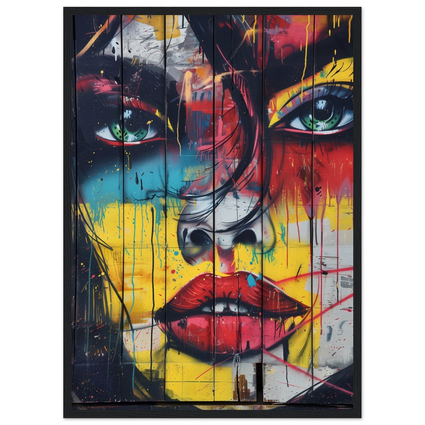 Affiche Graffiti Art ( 50x70-cm-Bois-noir)