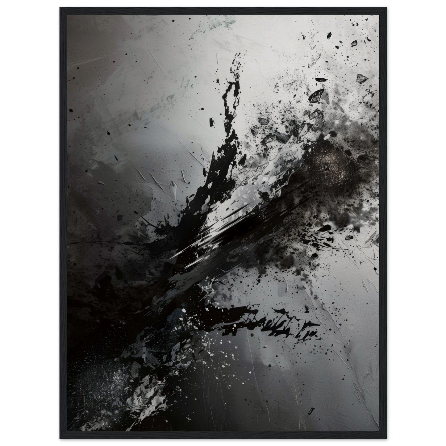 Affiche Grise ( 60x80-cm-Bois-noir)