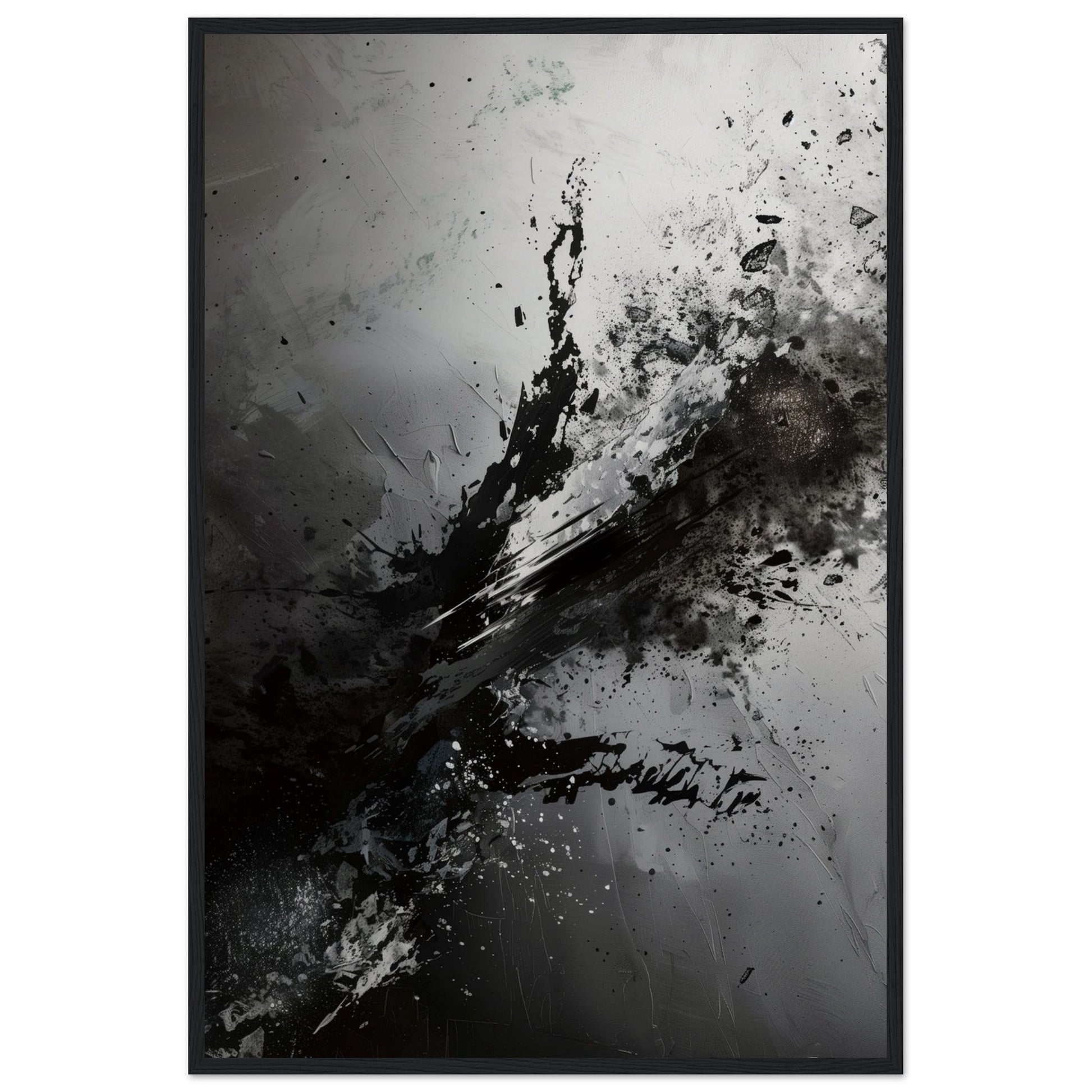 Affiche Grise ( 60x90-cm-Bois-noir)