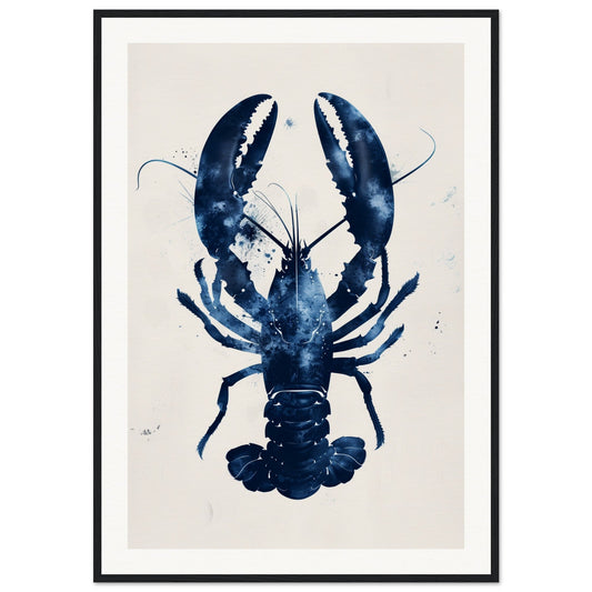 Affiche Homard Bleu ( 70x100-cm-Bois-noir)