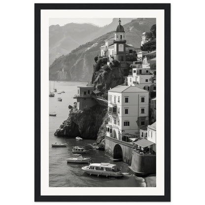 Affiche Italie Noir Et Blanc ( 30x45-cm-Bois-noir)