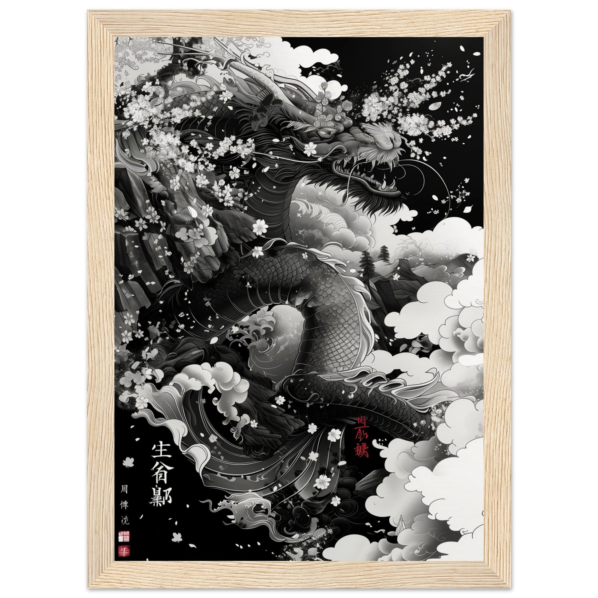 Affiche Japonaise ( 21x29.7-cm-Bois-clair)