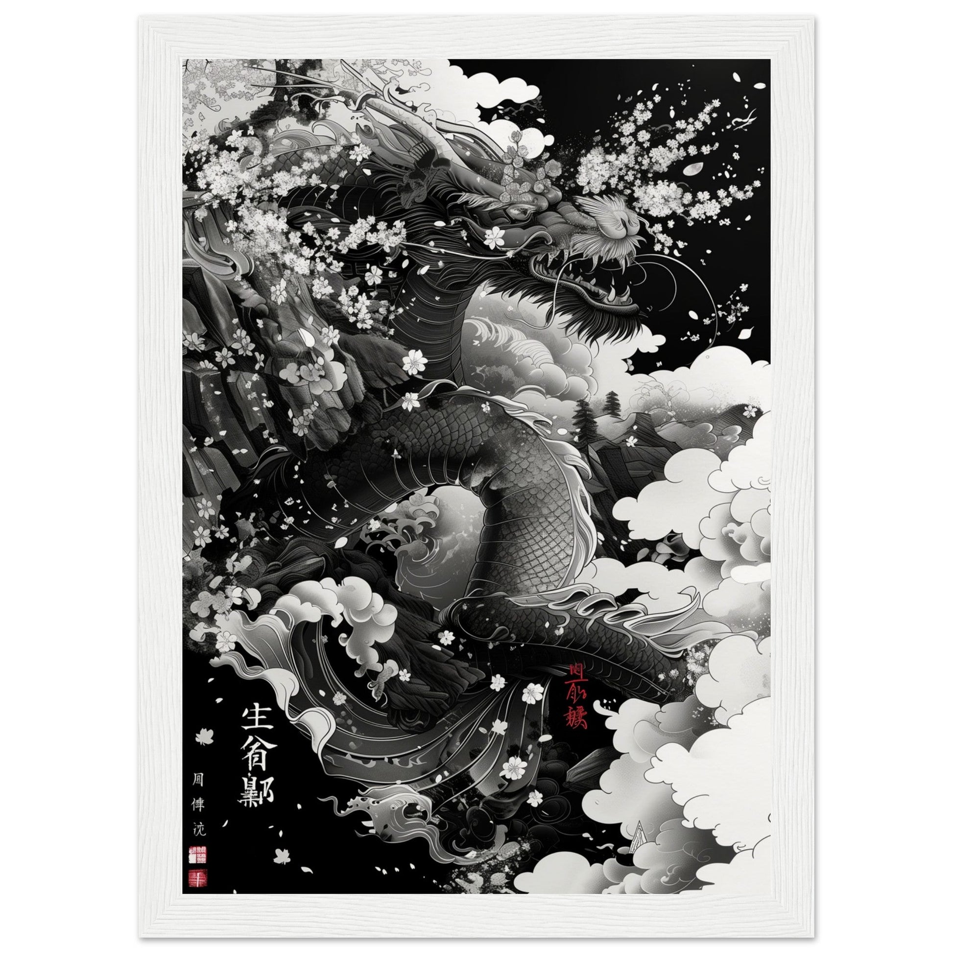 Affiche Japonaise ( 21x29.7-cm-Bois-blanc)