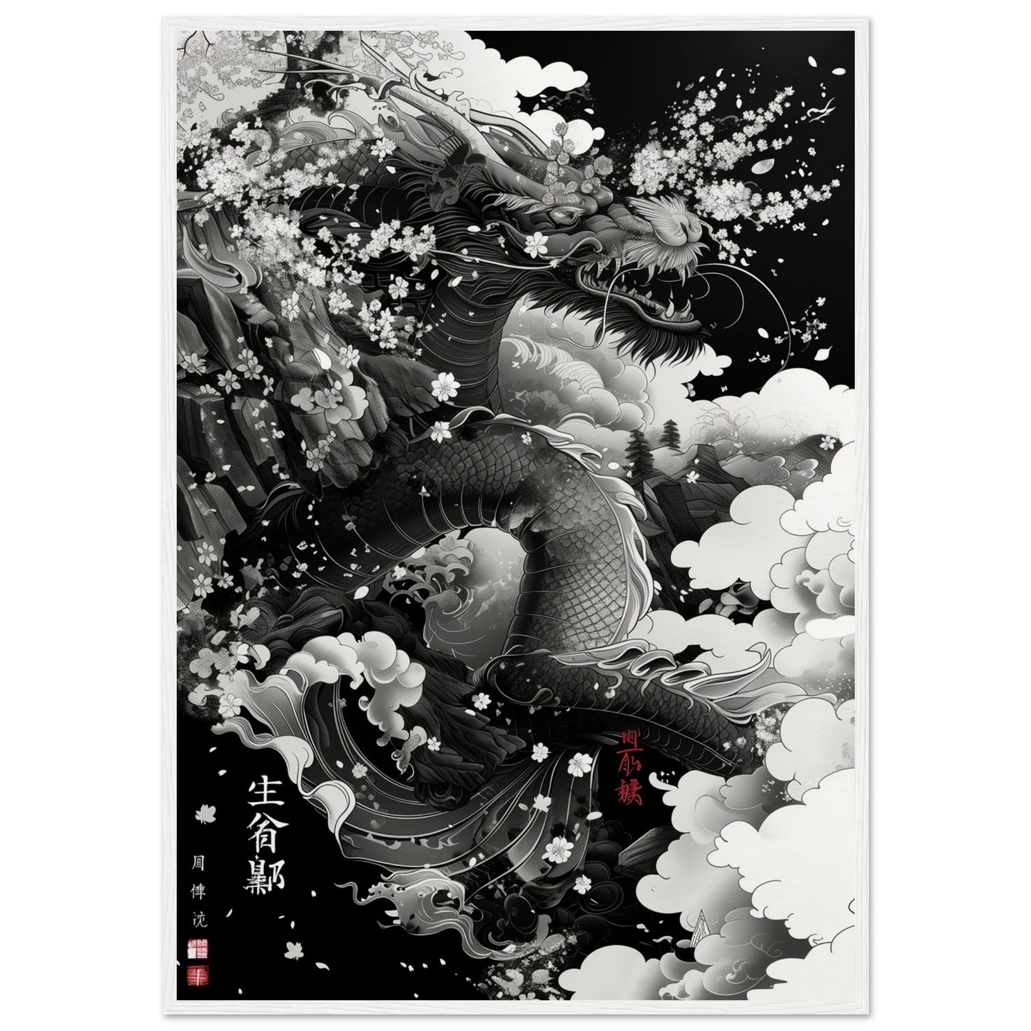 Affiche Japonaise ( 70x100-cm-Bois-blanc)