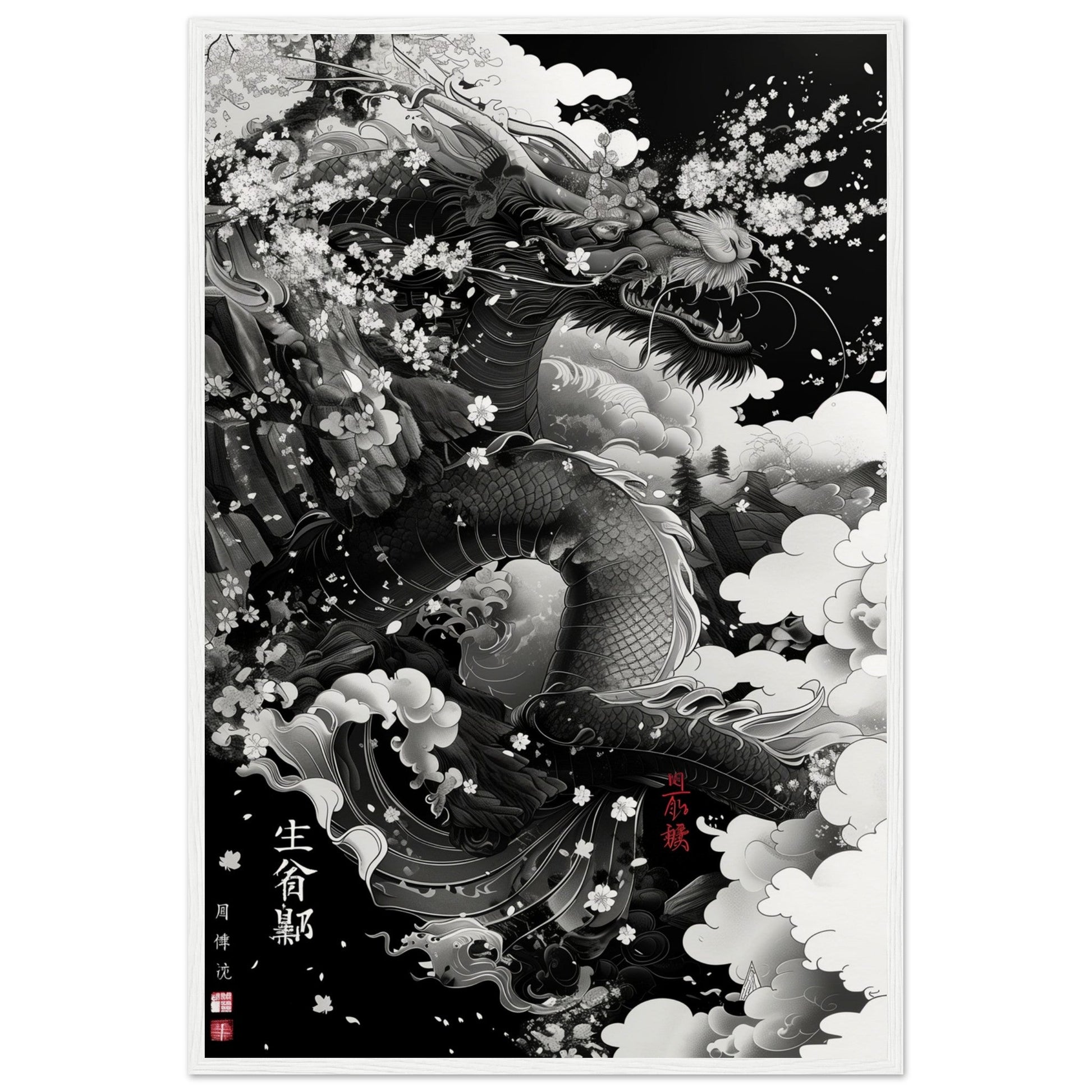 Affiche Japonaise ( 60x90-cm-Bois-blanc)