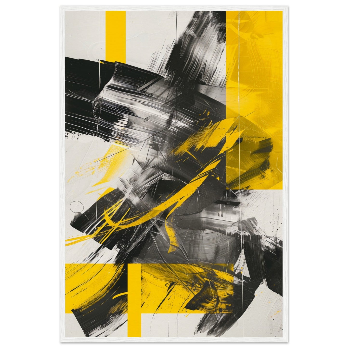 Affiche Jaune et Gris ( 60x90-cm-Bois-blanc)