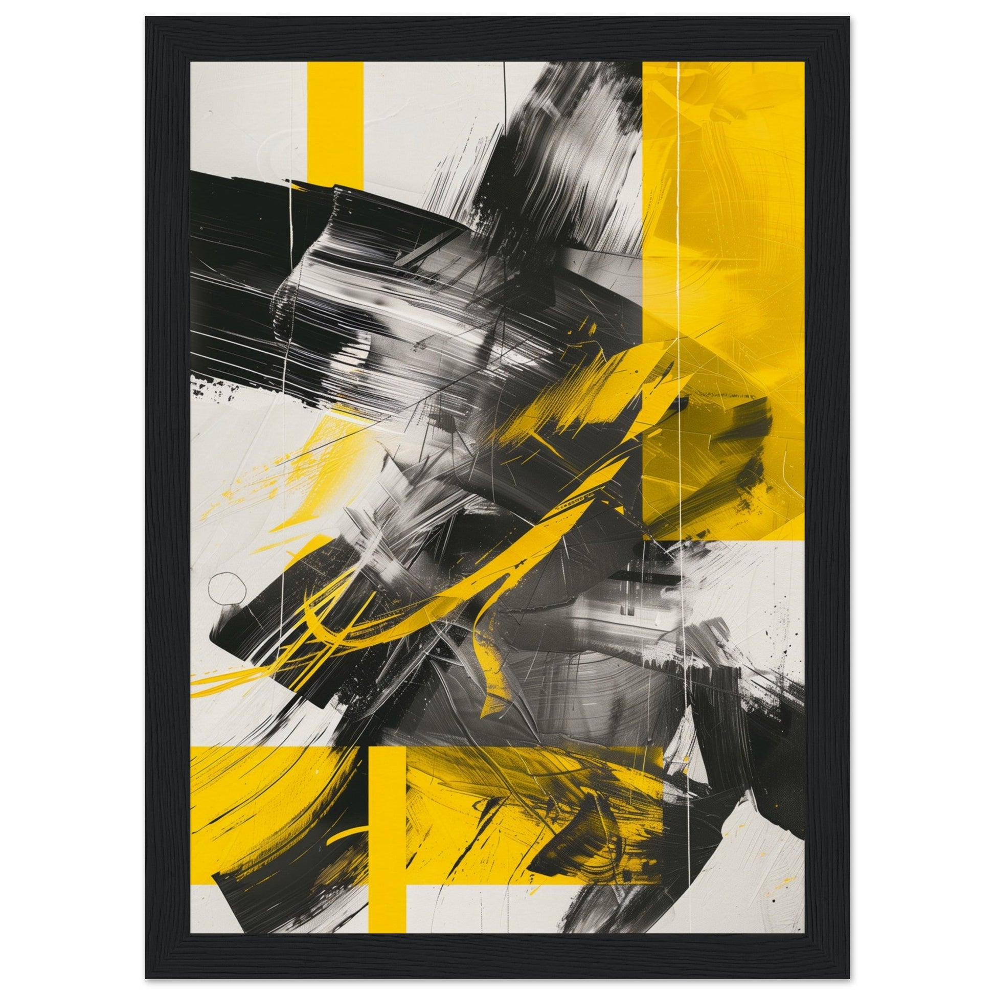 Affiche Jaune et Gris ( 21x29.7-cm-Bois-noir)