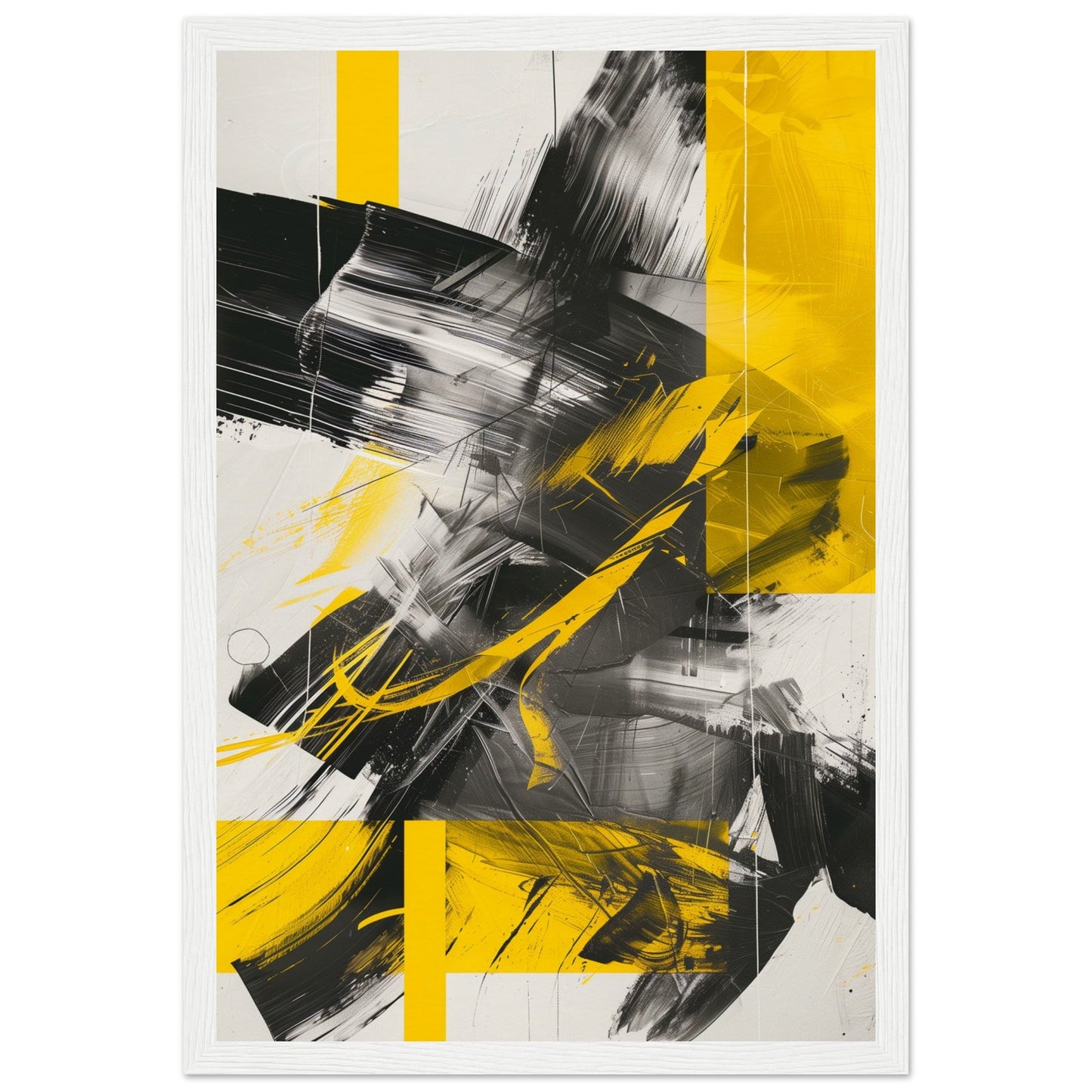 Affiche Jaune et Gris ( 30x45-cm-Bois-blanc)