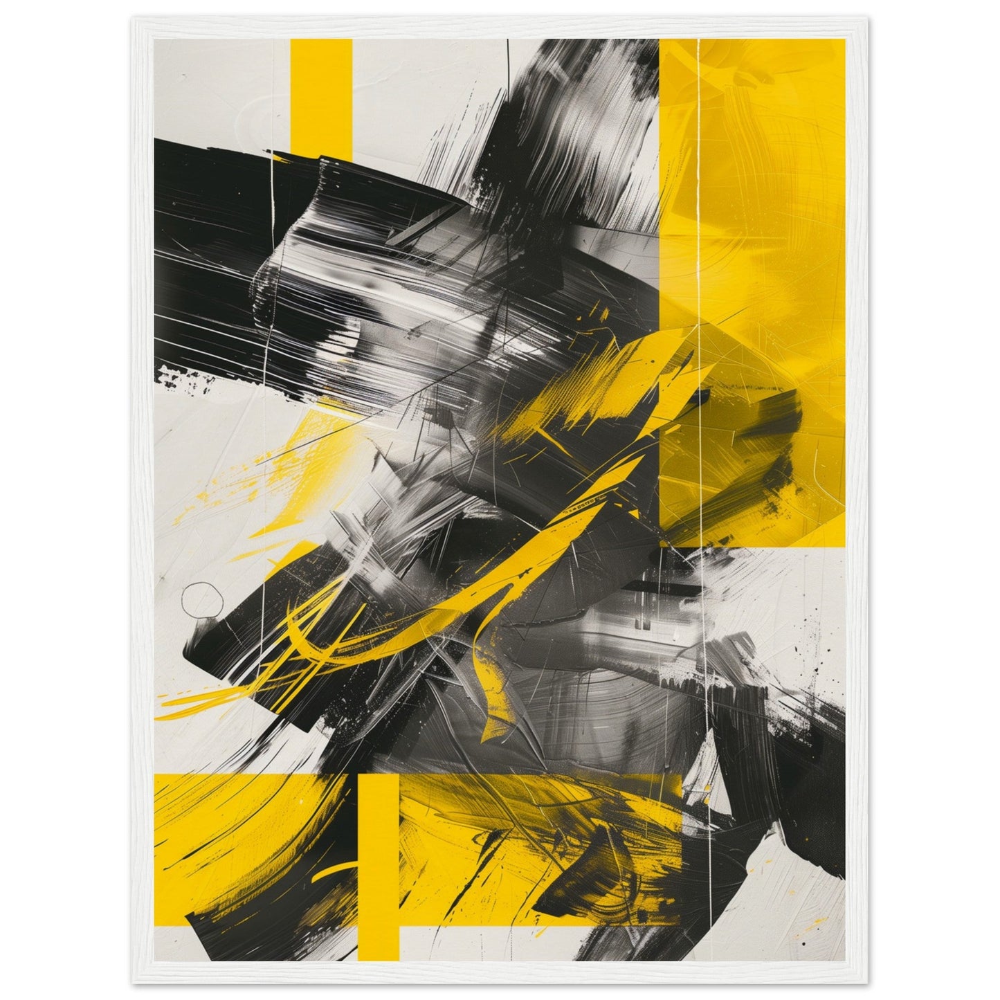 Affiche Jaune et Gris ( 45x60-cm-Bois-blanc)