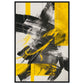 Affiche Jaune et Gris ( 60x90-cm-Bois-noir)