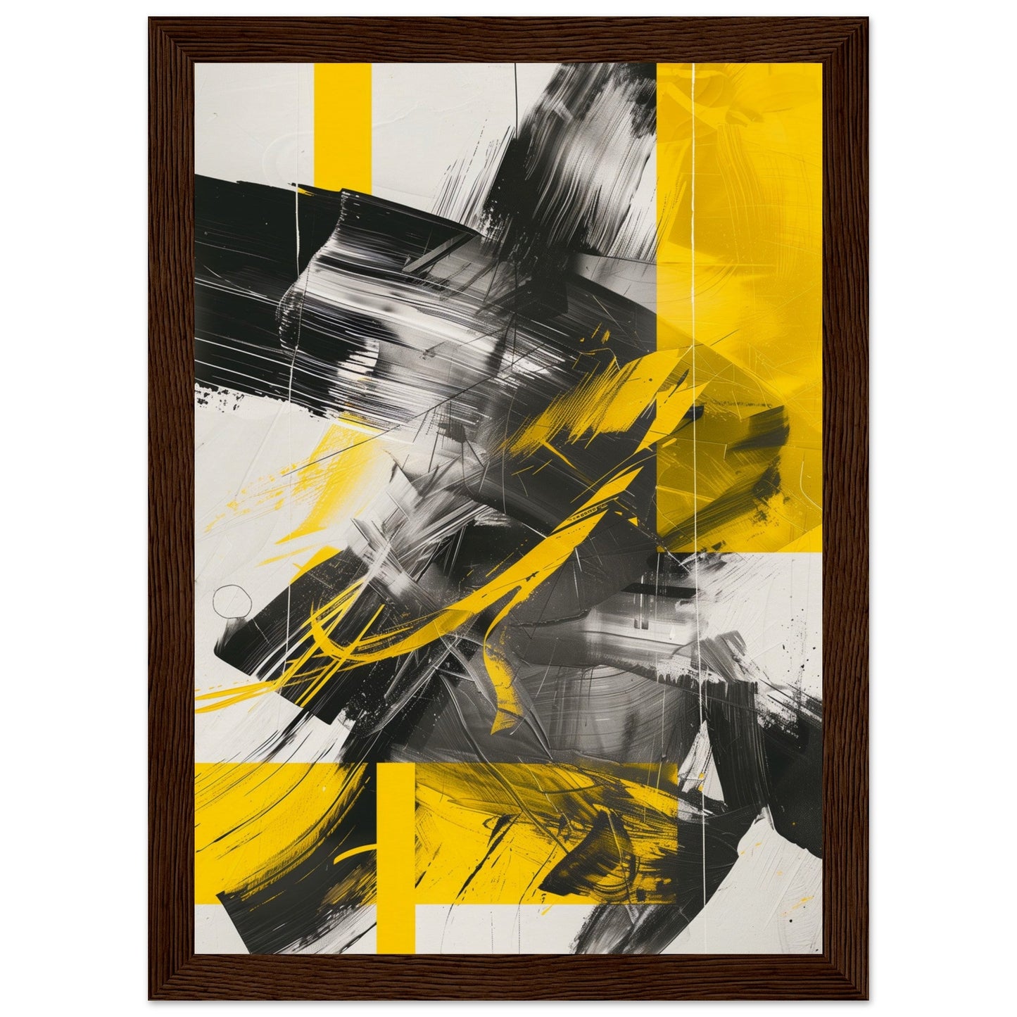 Affiche Jaune et Gris ( 21x29.7-cm-Bois-foncé)