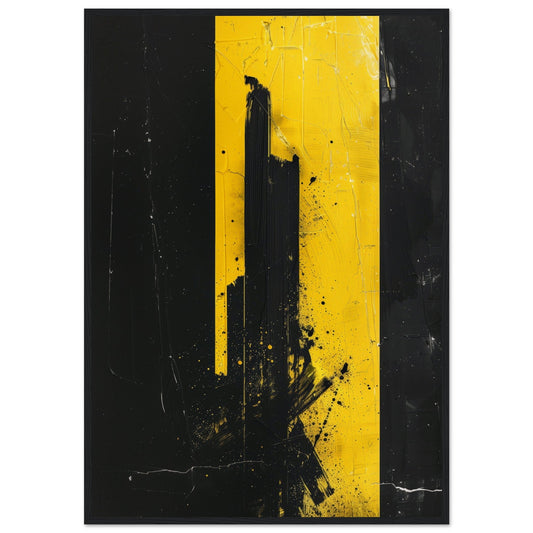 Affiche Jaune et Noir ( 70x100-cm-Bois-noir)