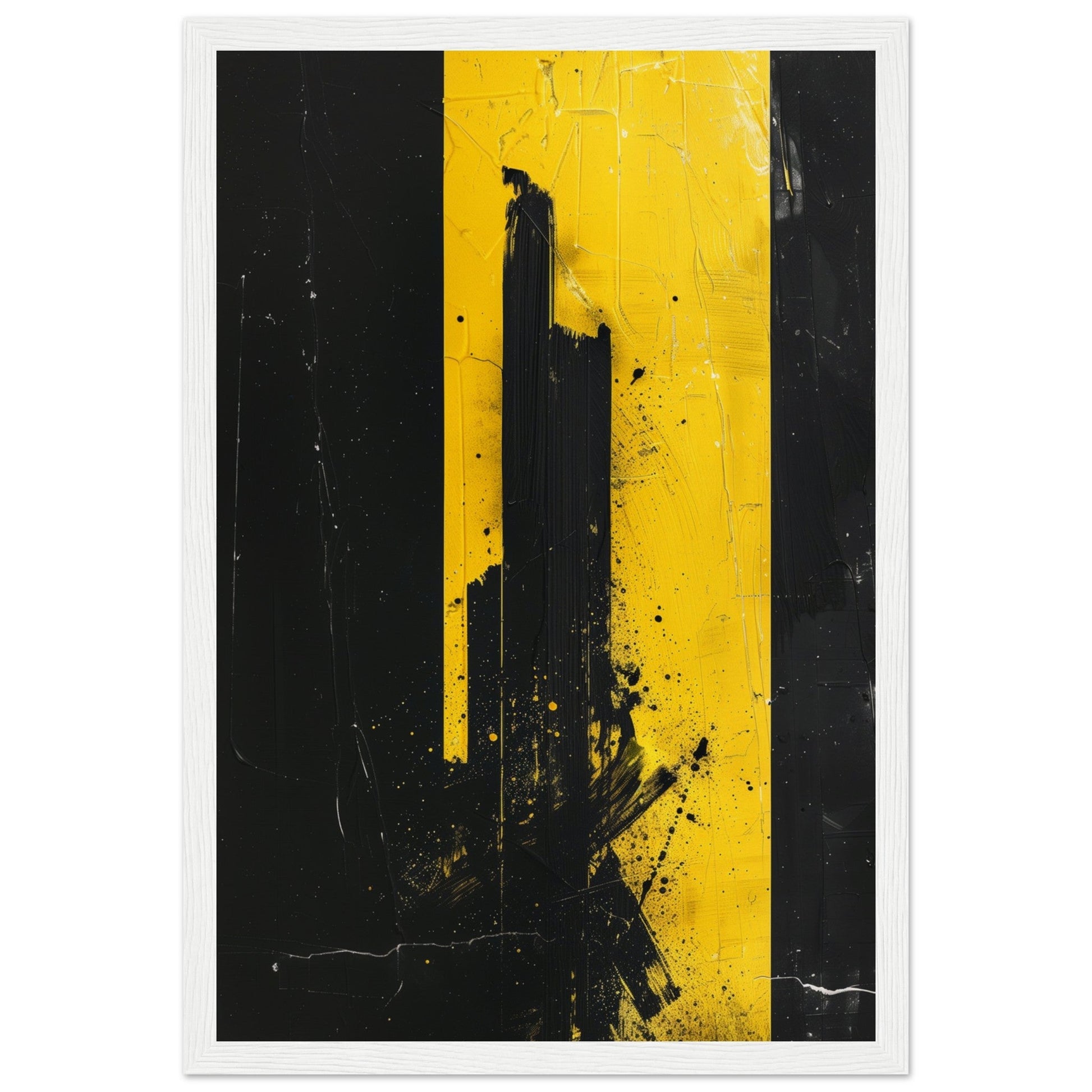 Affiche Jaune et Noir ( 30x45-cm-Bois-blanc)