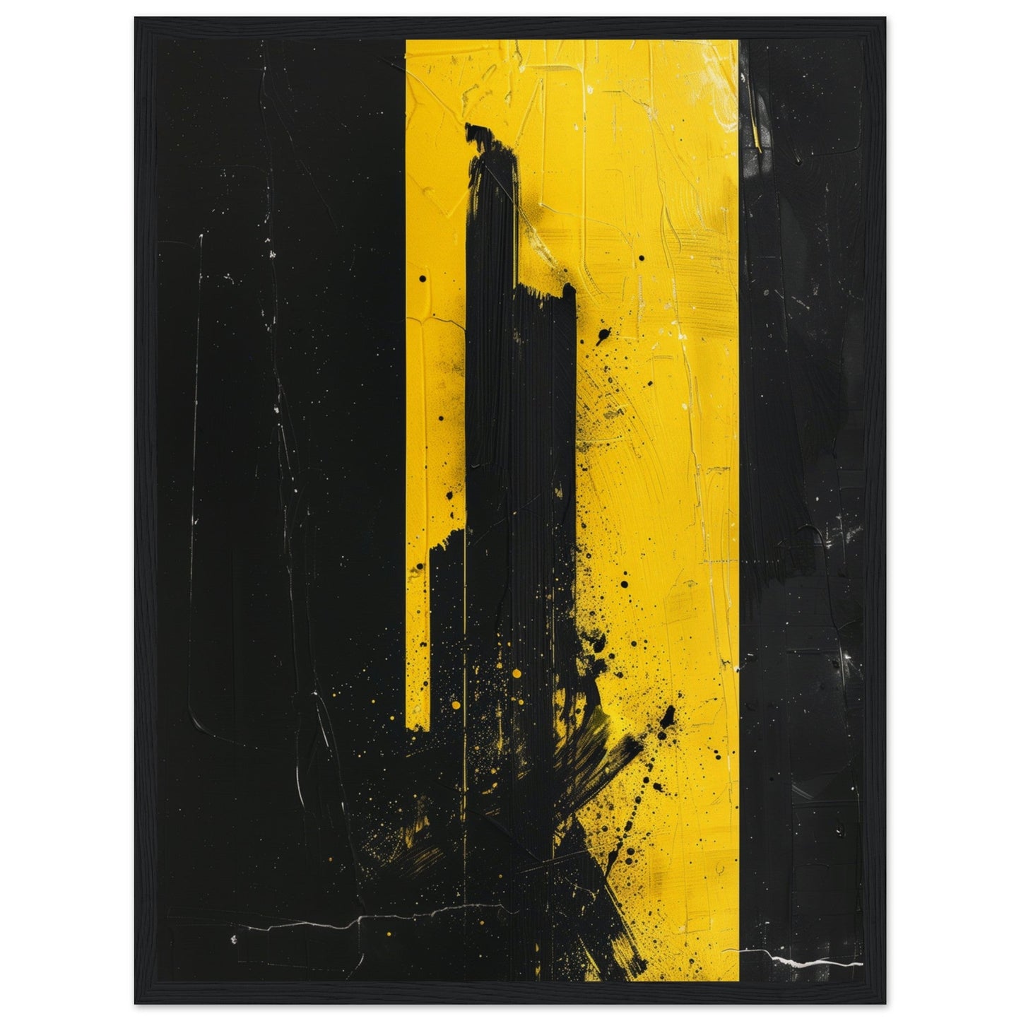 Affiche Jaune et Noir ( 45x60-cm-Bois-noir)