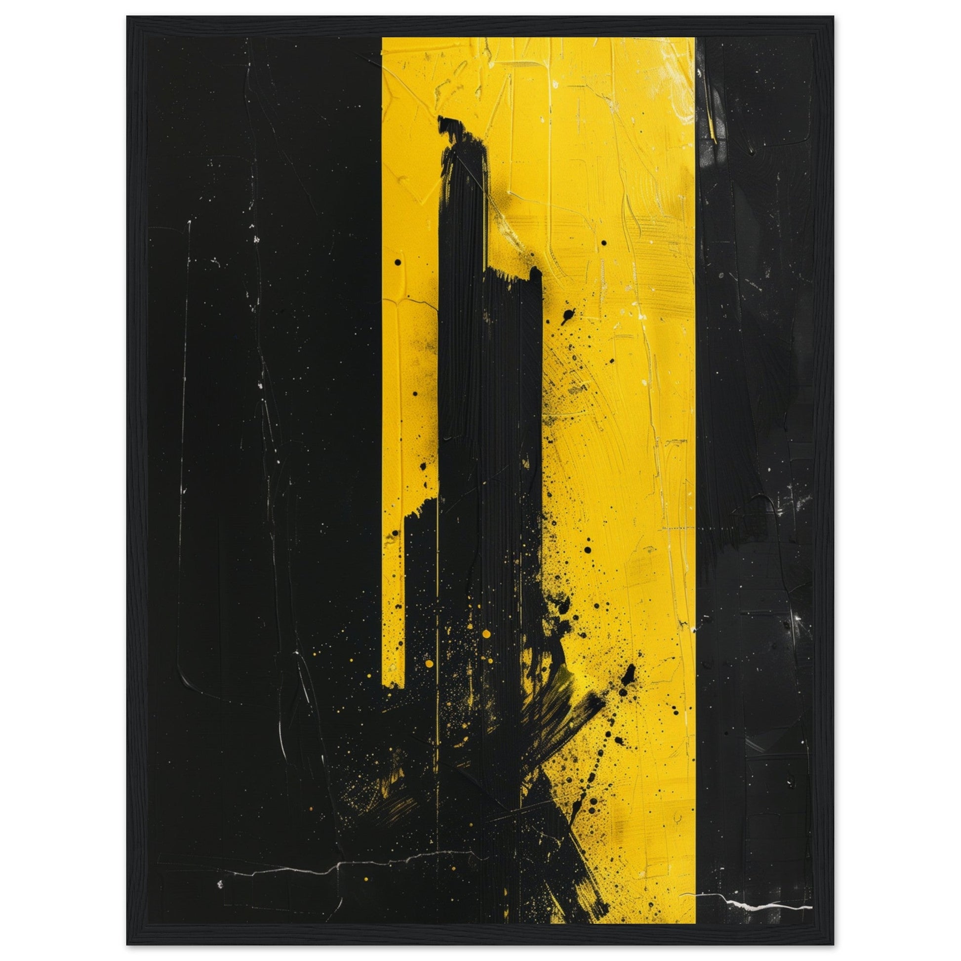 Affiche Jaune et Noir ( 45x60-cm-Bois-noir)