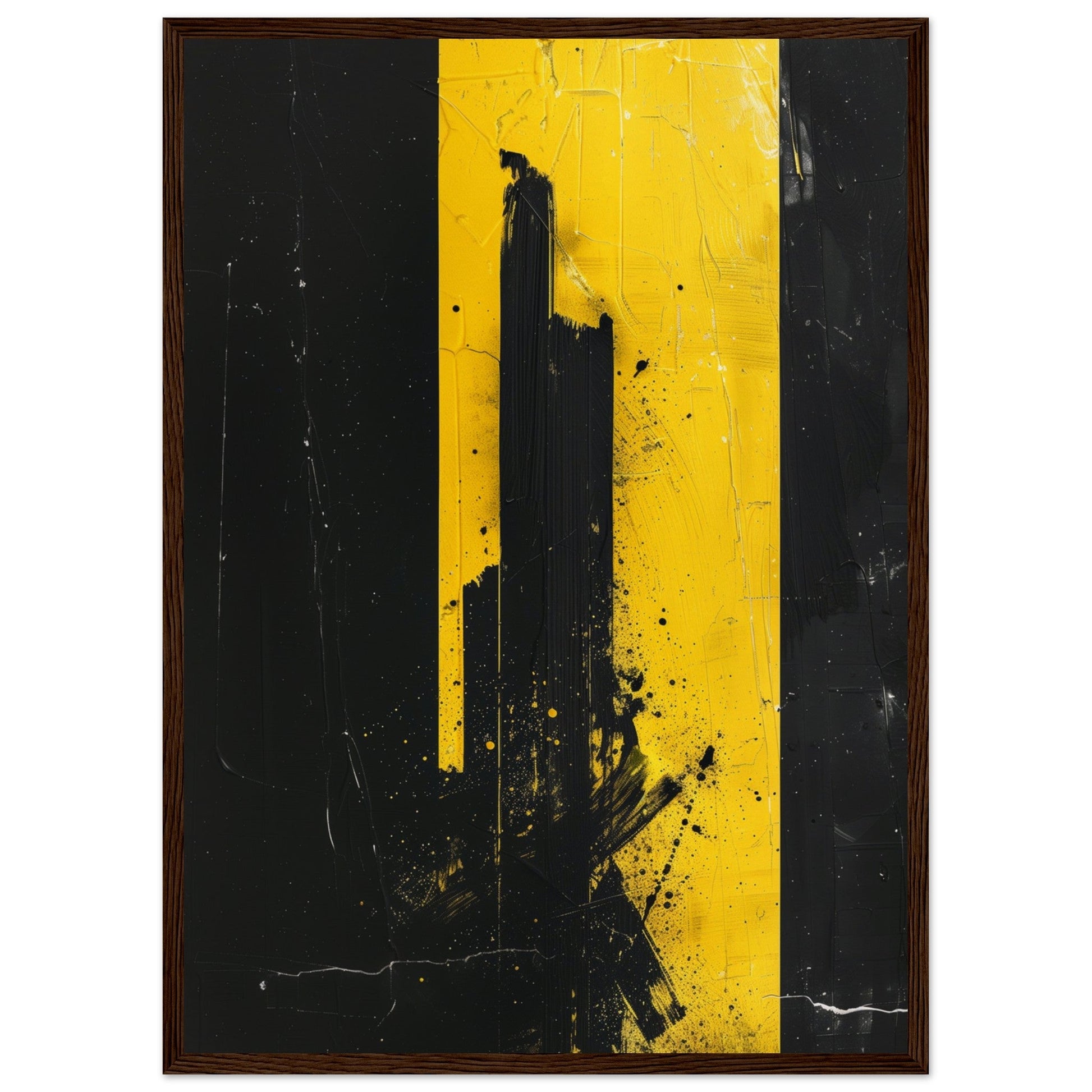 Affiche Jaune et Noir ( 50x70-cm-Bois-foncé)