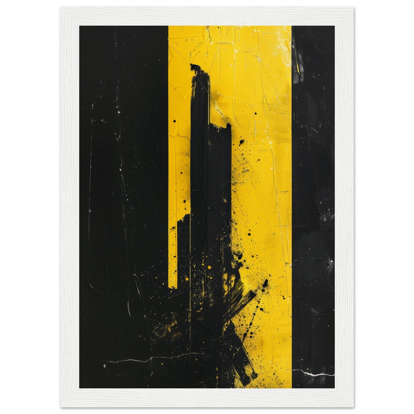 Affiche Jaune et Noir ( 21x29.7-cm-Bois-blanc)