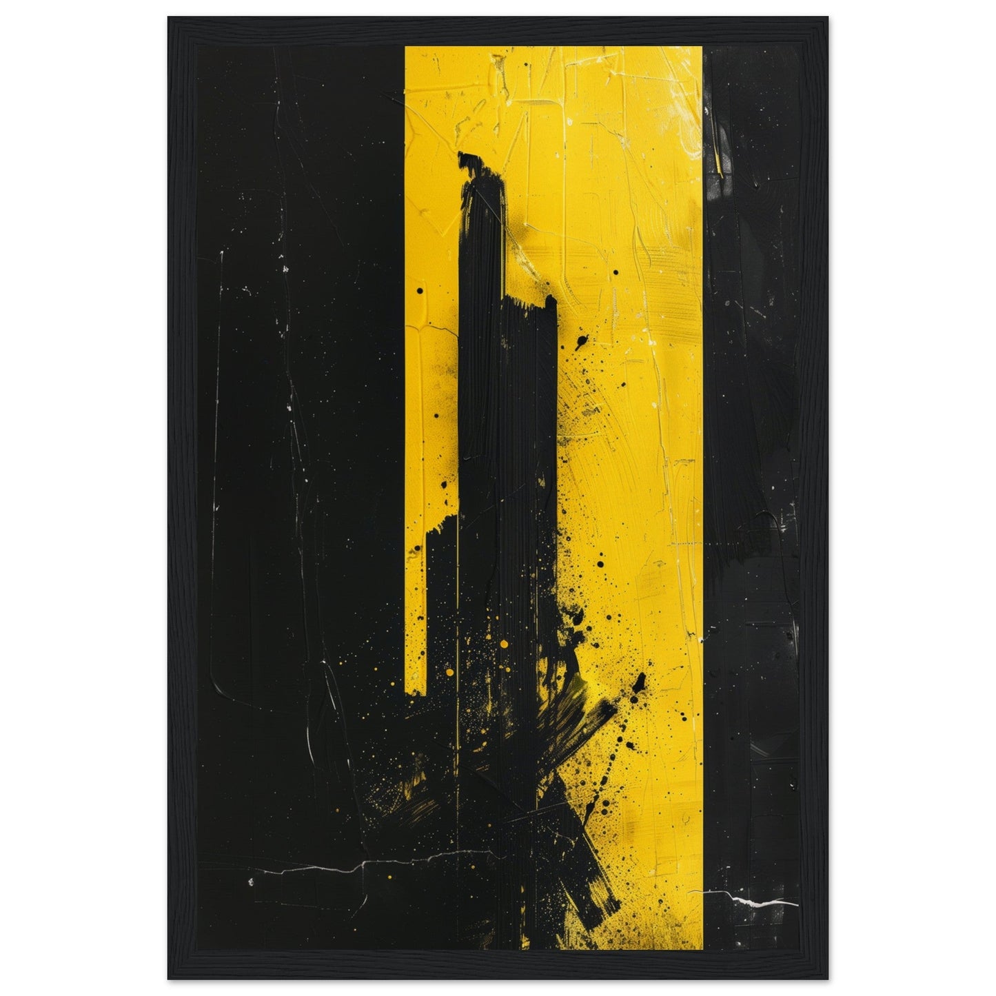 Affiche Jaune et Noir ( 30x45-cm-Bois-noir)