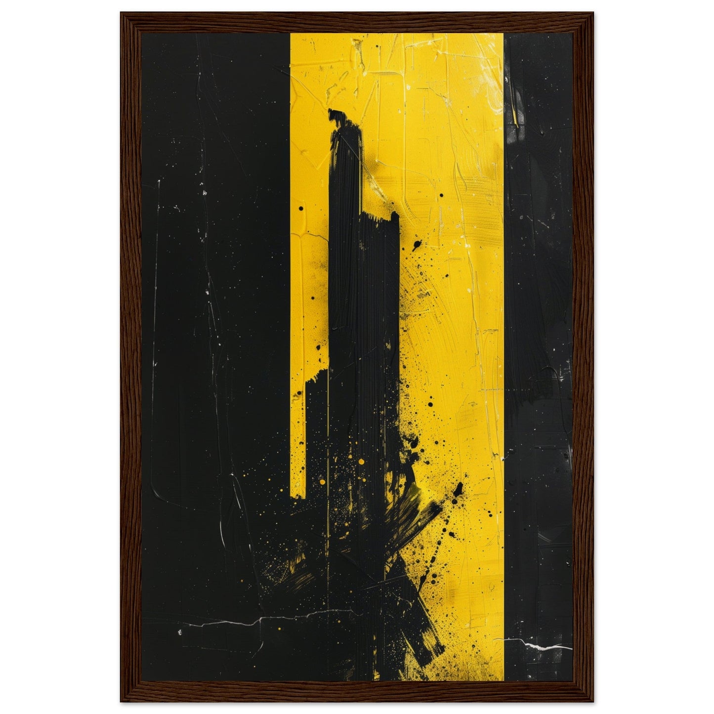 Affiche Jaune et Noir ( 30x45-cm-Bois-foncé)