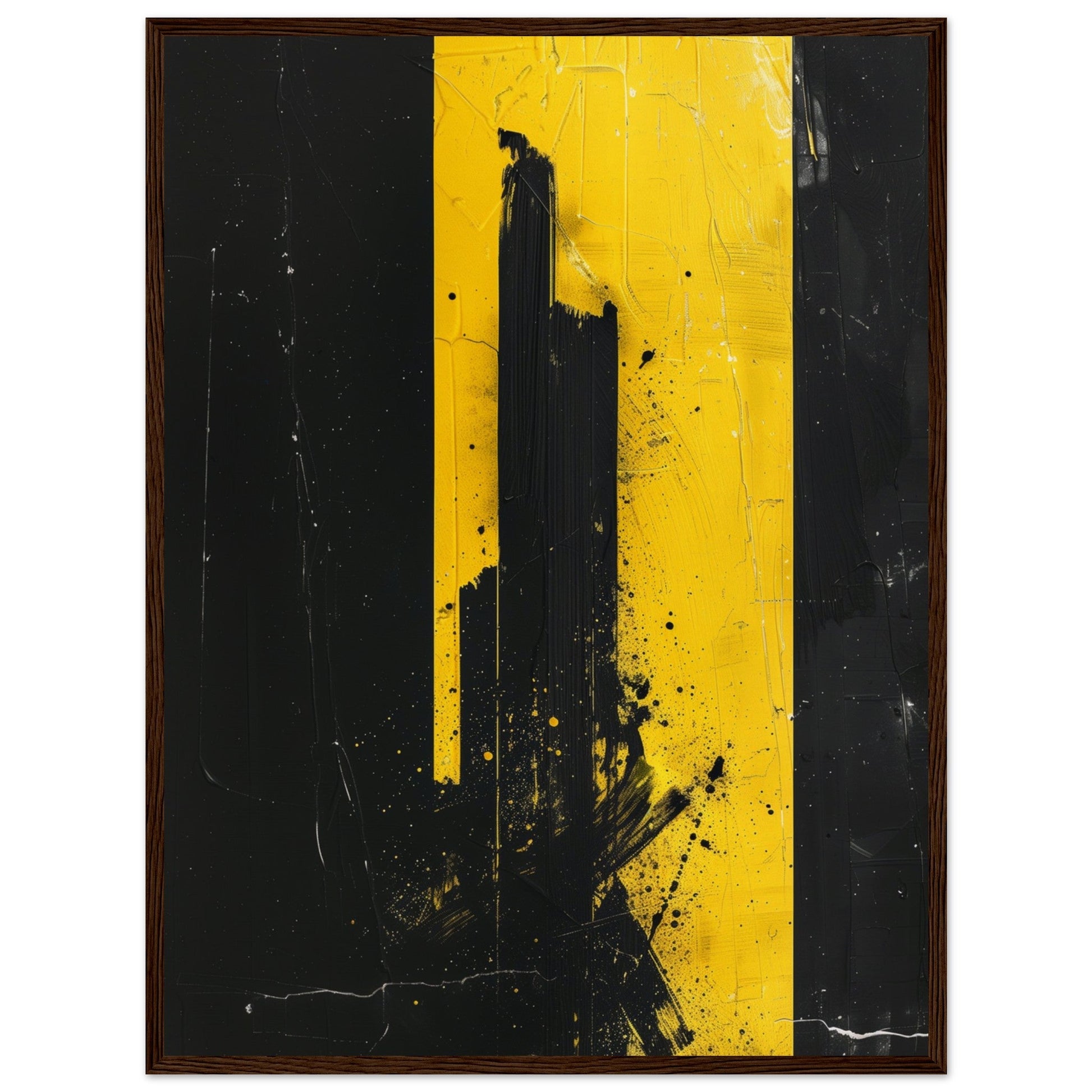 Affiche Jaune et Noir ( 60x80-cm-Bois-foncé)