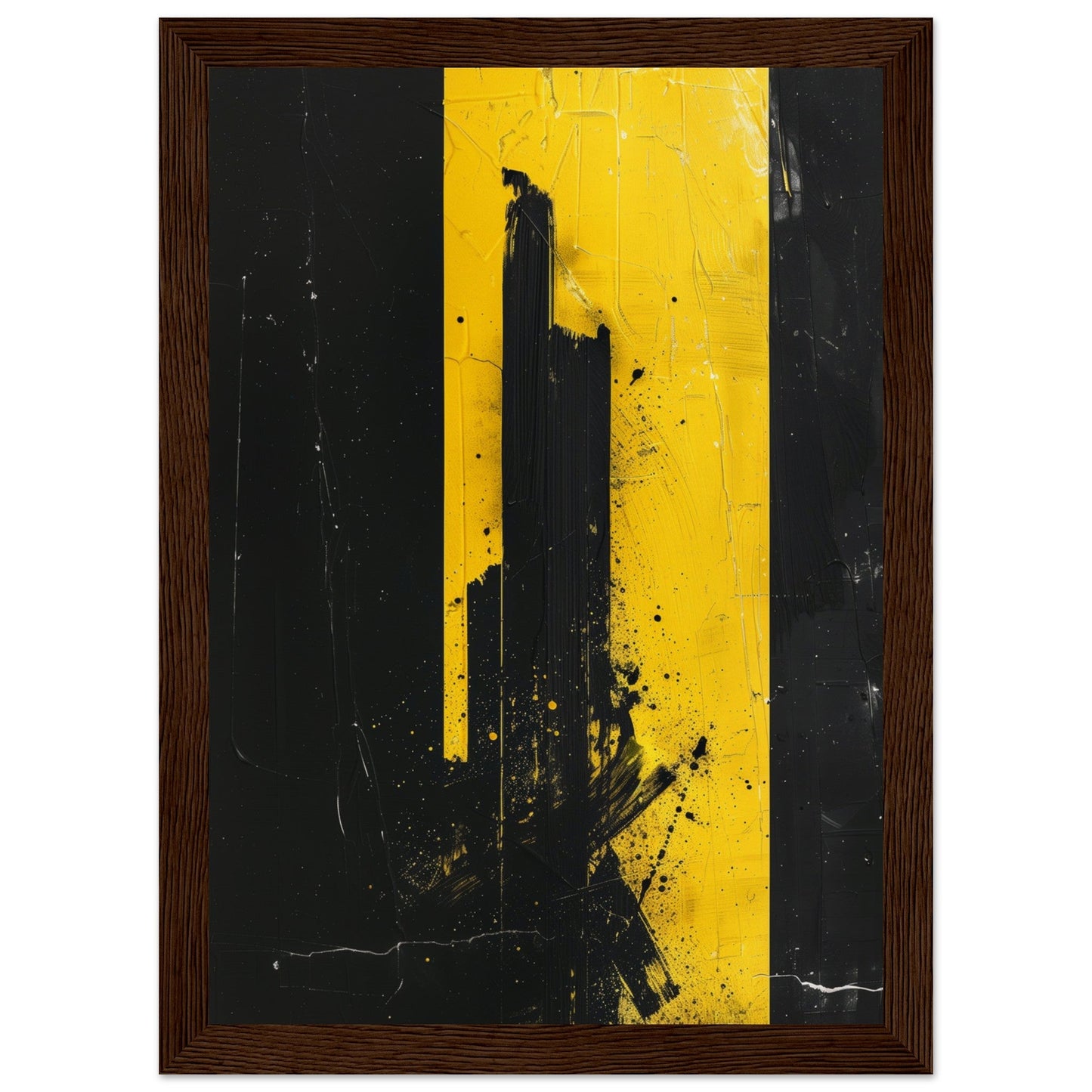 Affiche Jaune et Noir ( 21x29.7-cm-Bois-foncé)