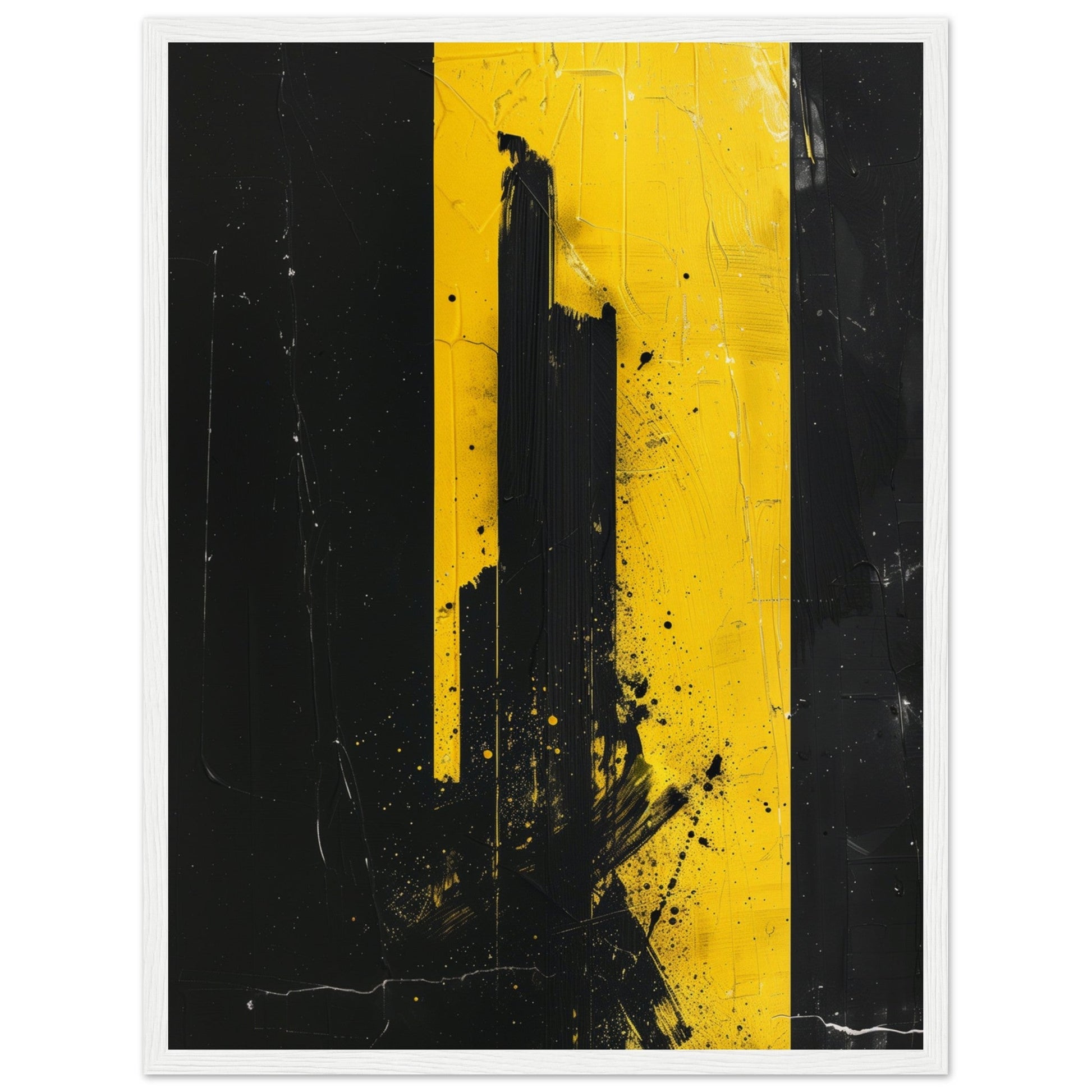 Affiche Jaune et Noir ( 45x60-cm-Bois-blanc)