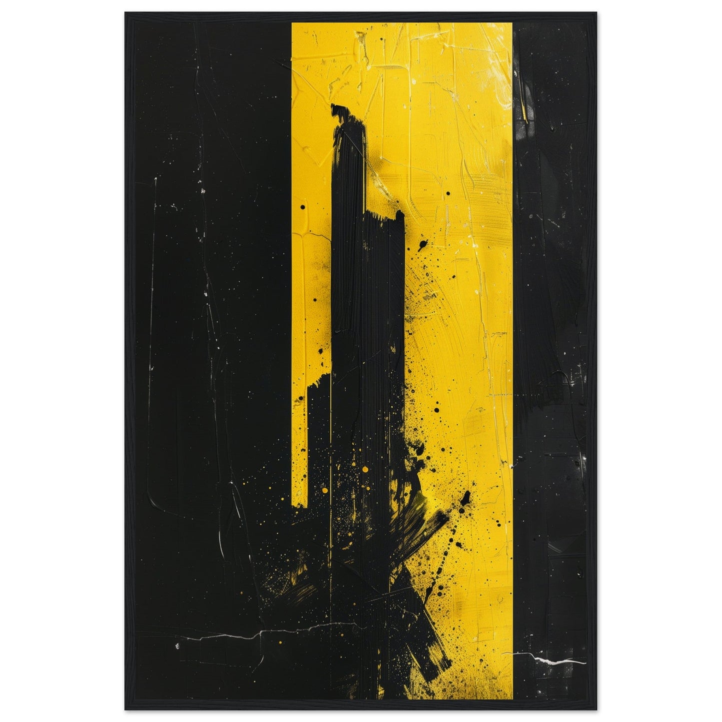 Affiche Jaune et Noir ( 60x90-cm-Bois-noir)