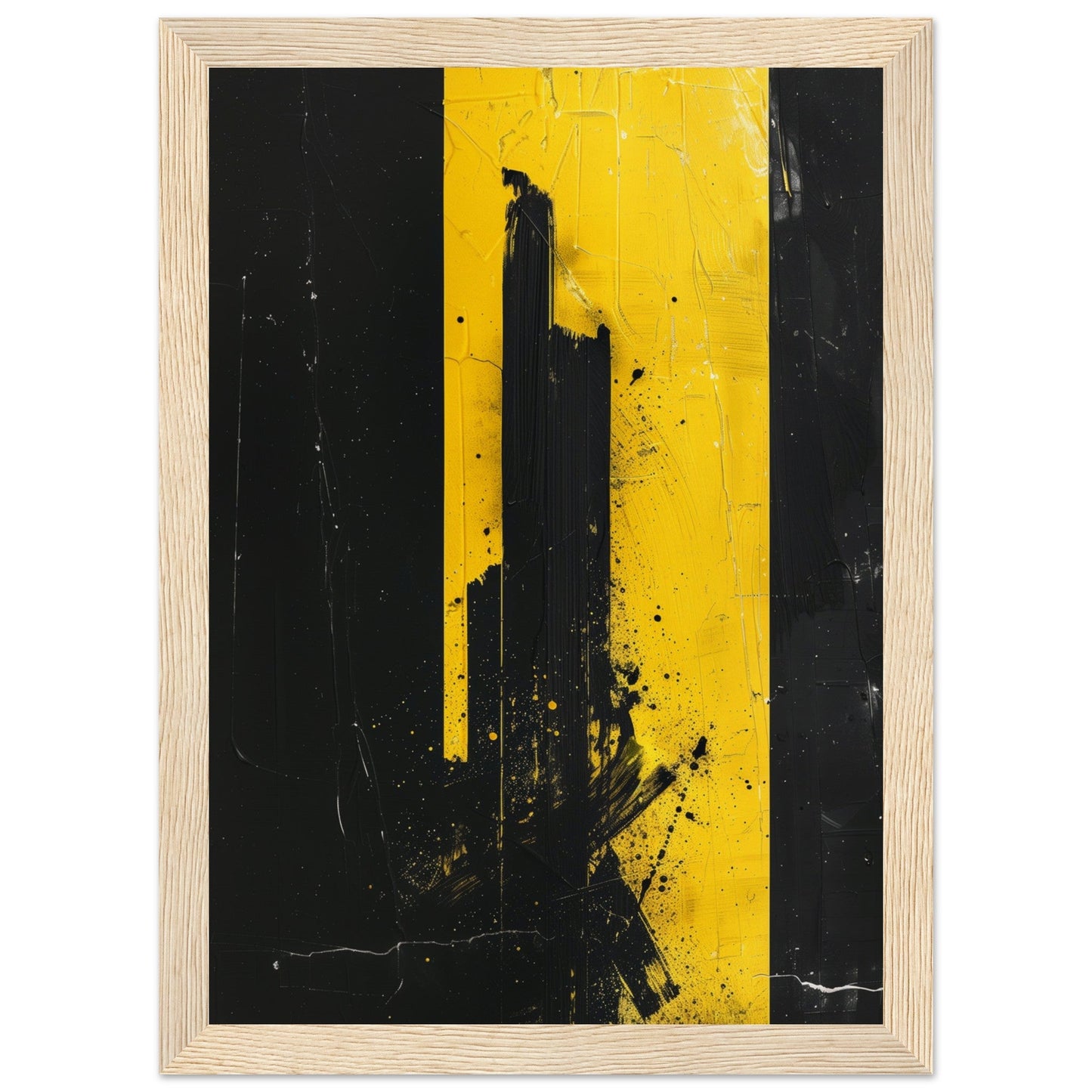 Affiche Jaune et Noir ( 21x29.7-cm-Bois-clair)