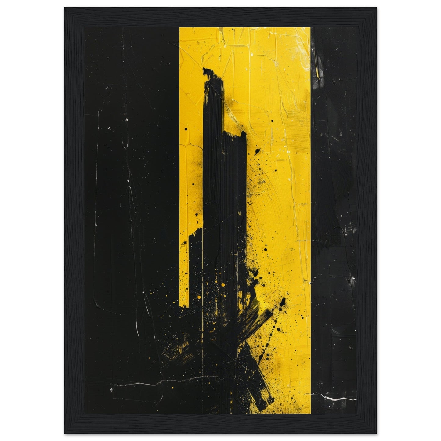 Affiche Jaune et Noir ( 21x29.7-cm-Bois-noir)