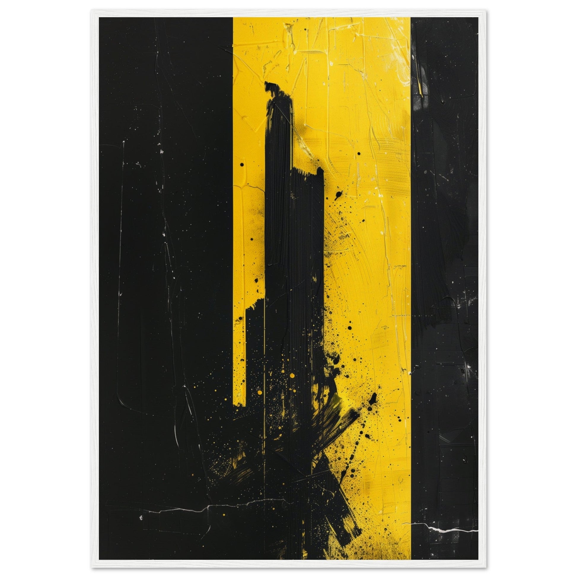 Affiche Jaune et Noir ( 70x100-cm-Bois-blanc)