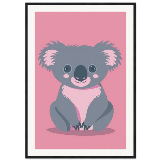 Affiche Koala Chambre Bébé ( 70x100-cm-Bois-noir)