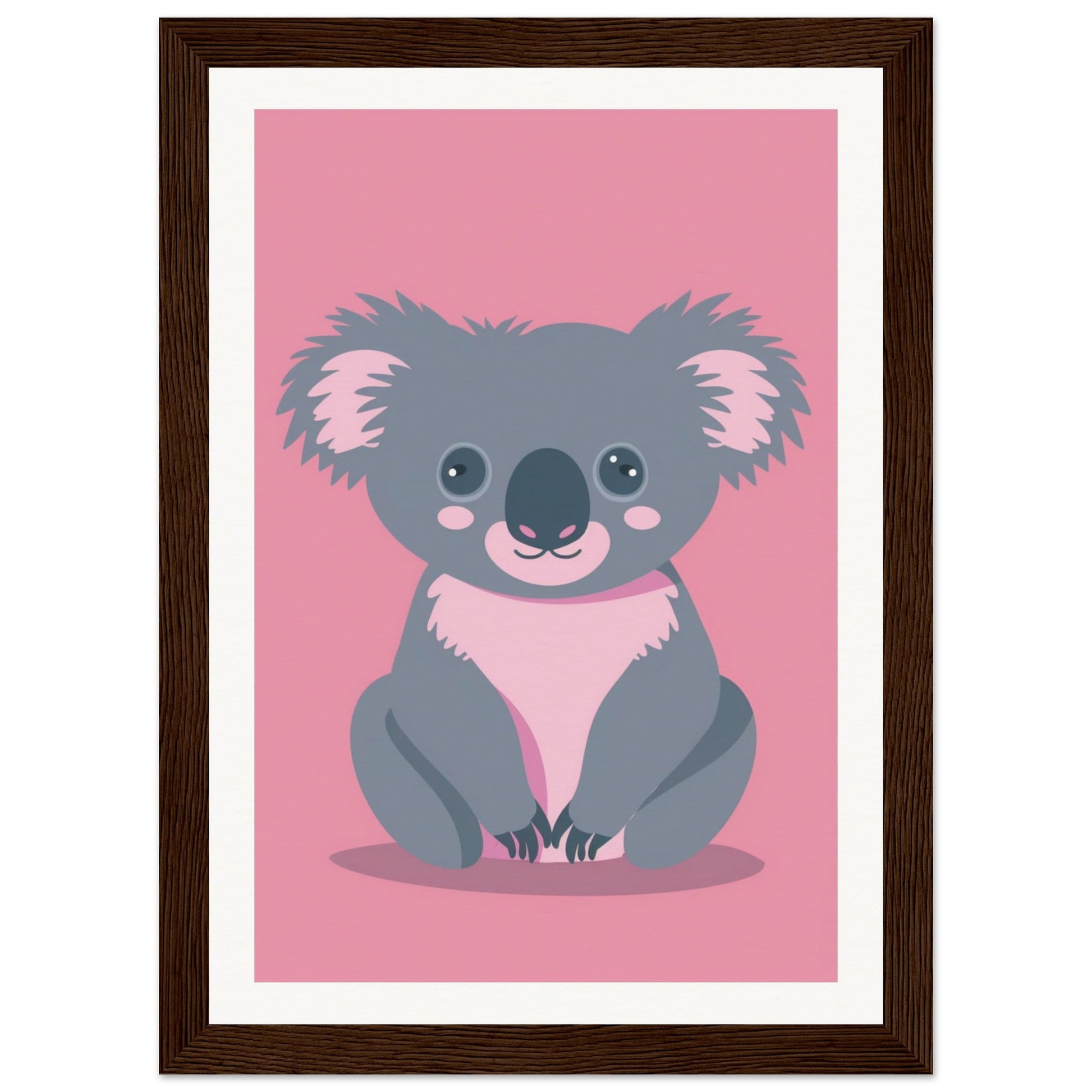 Affiche Koala Chambre Bébé ( 21x29.7-cm-Bois-foncé)