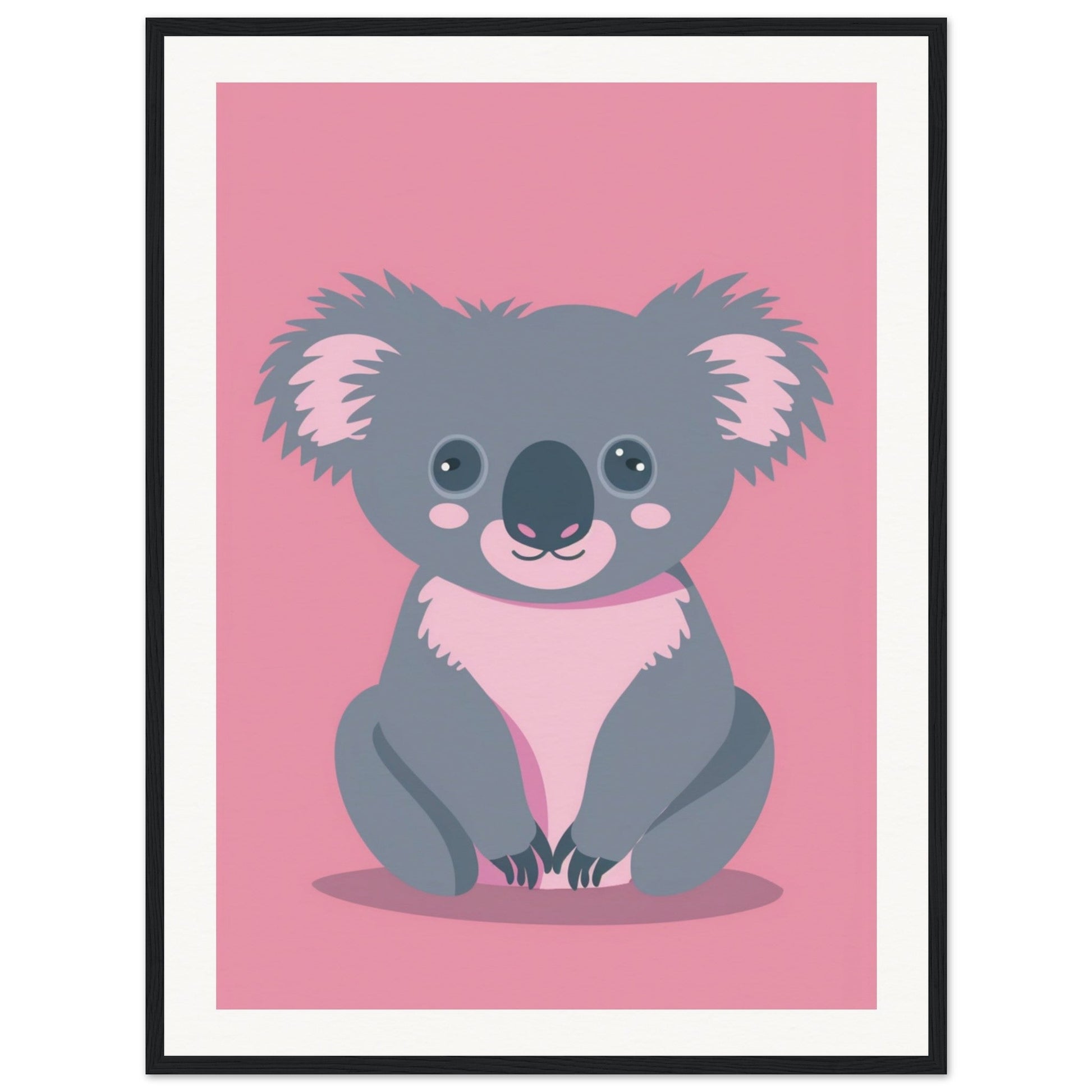 Affiche Koala Chambre Bébé ( 60x80-cm-Bois-noir)