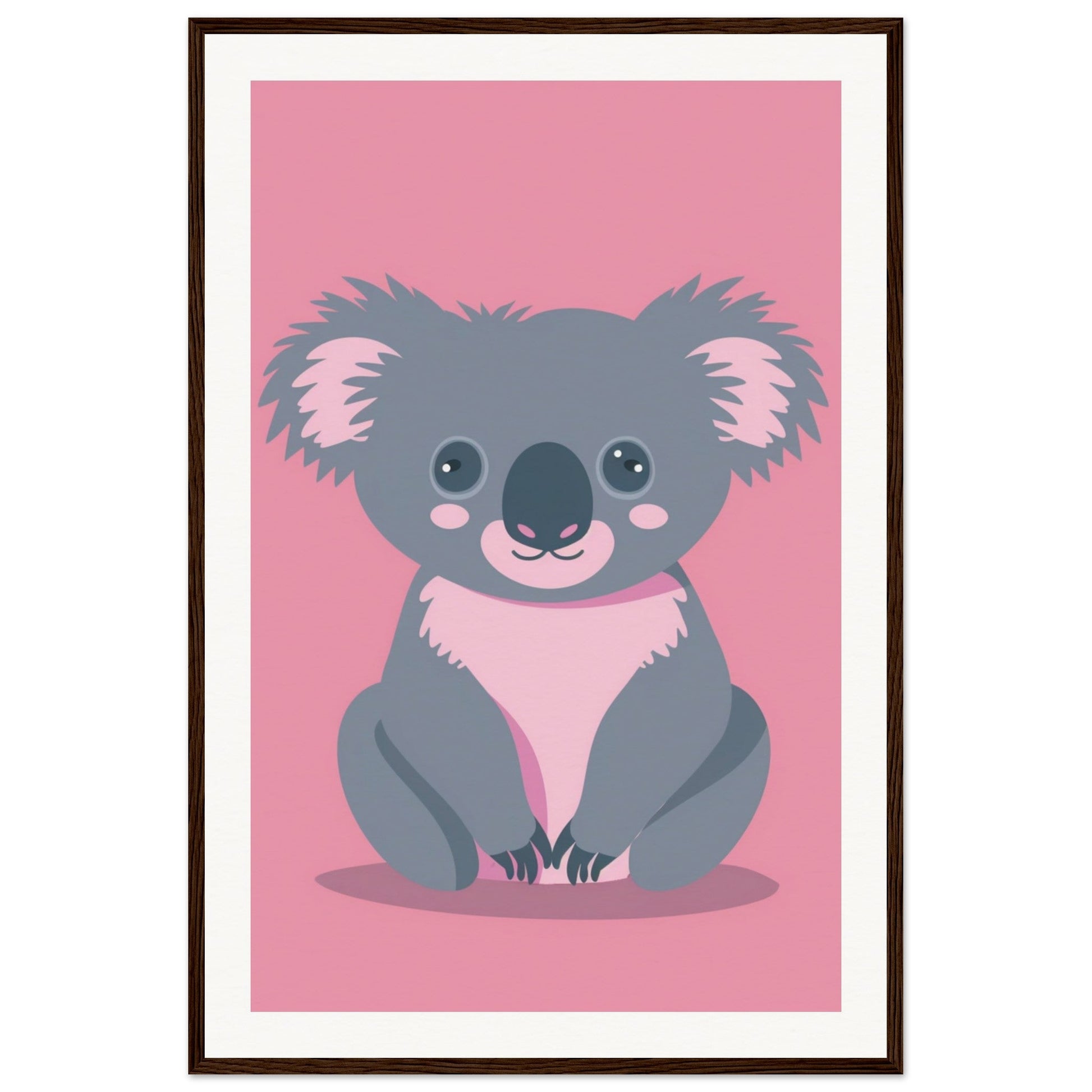 Affiche Koala Chambre Bébé ( 60x90-cm-Bois-foncé)