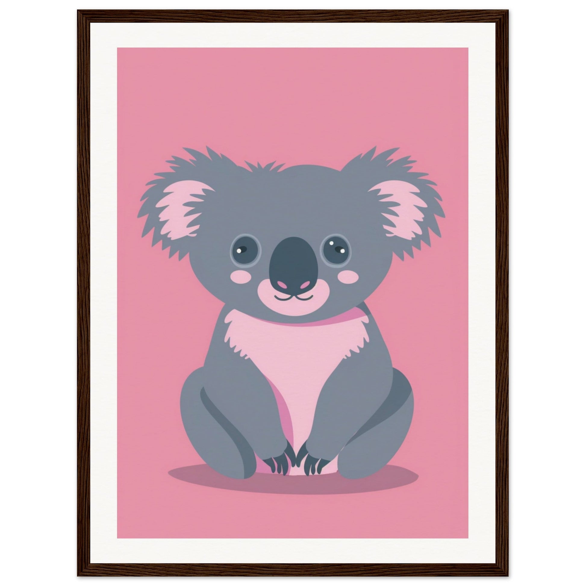 Affiche Koala Chambre Bébé ( 45x60-cm-Bois-foncé)