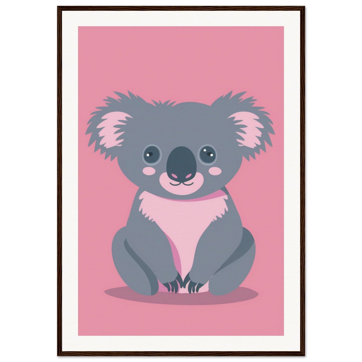 Affiche Koala Chambre Bébé ( 70x100-cm-Bois-foncé)