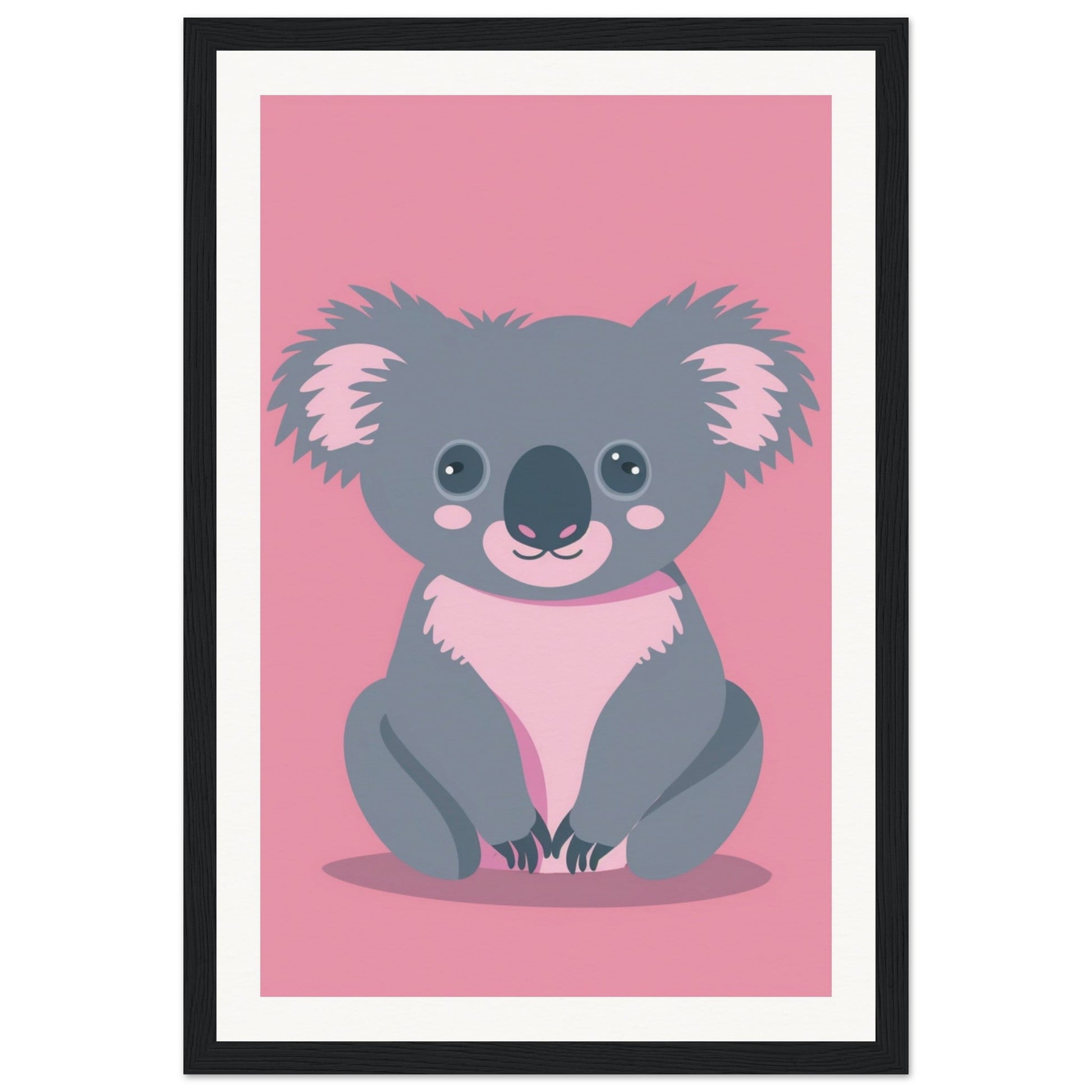 Affiche Koala Chambre Bébé ( 30x45-cm-Bois-noir)