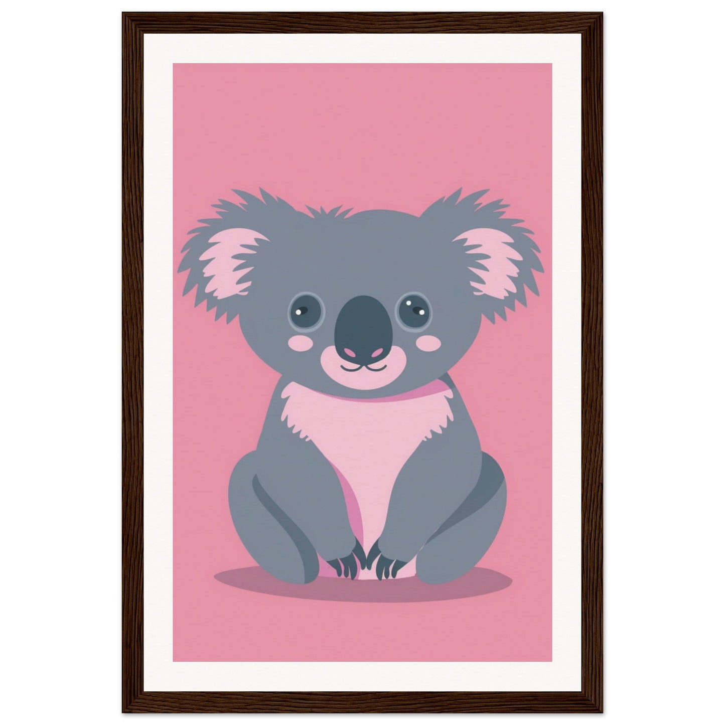 Affiche Koala Chambre Bébé ( 30x45-cm-Bois-foncé)