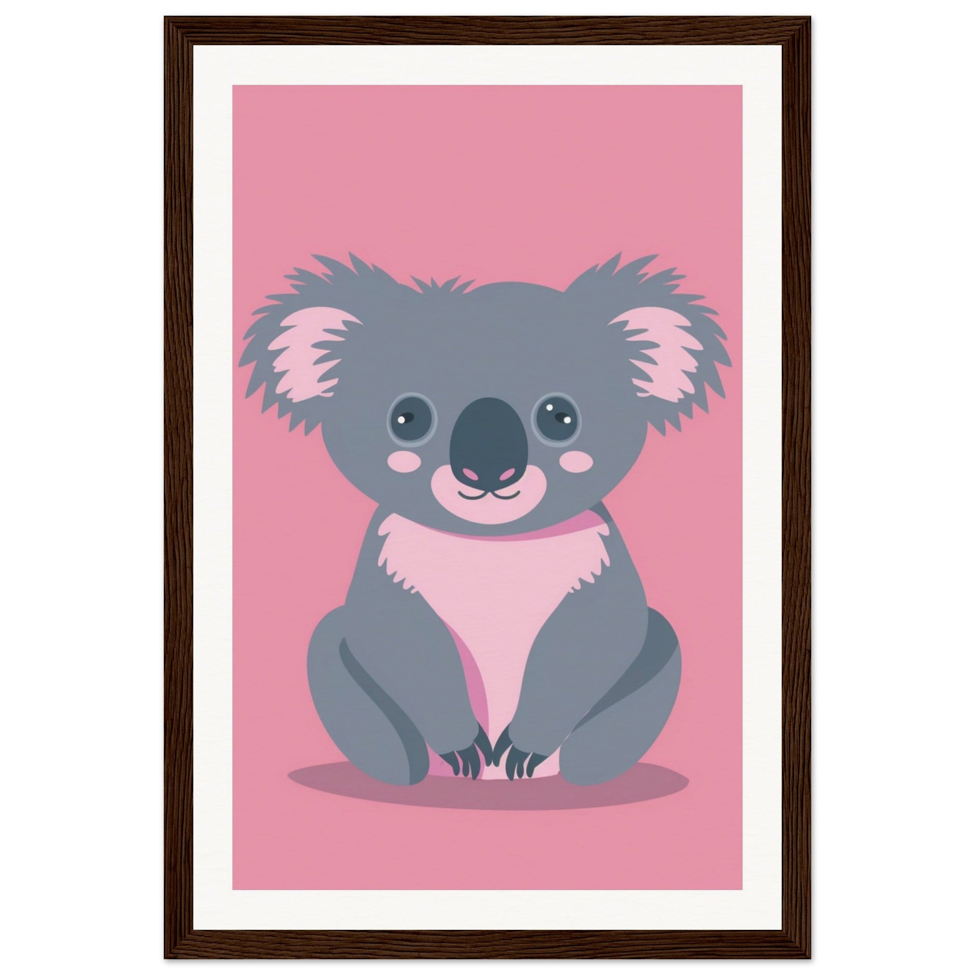 Affiche Koala Chambre Bébé ( 30x45-cm-Bois-foncé)