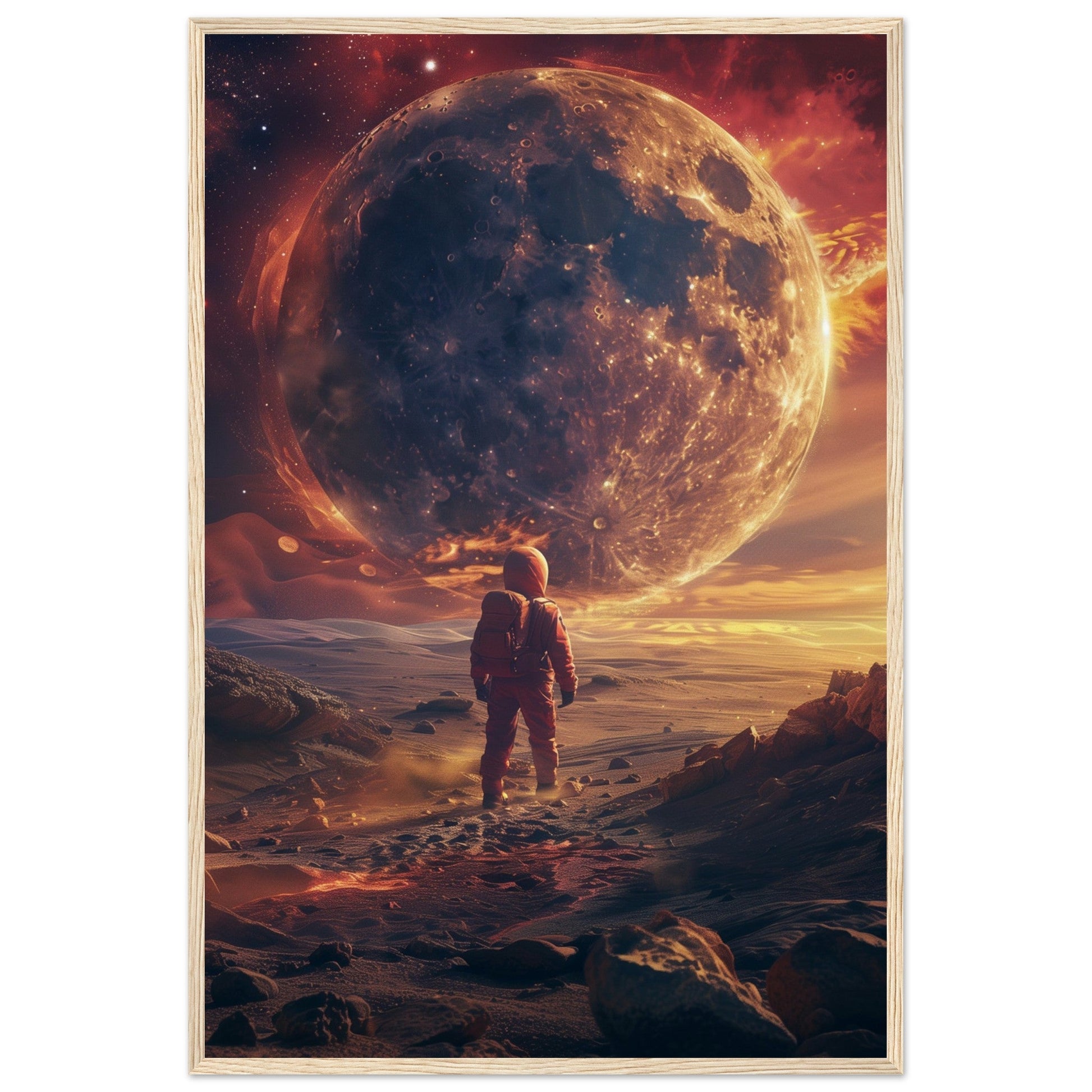 Affiche Le Voyage Dans La Lune ( 60x90-cm-Bois-clair)