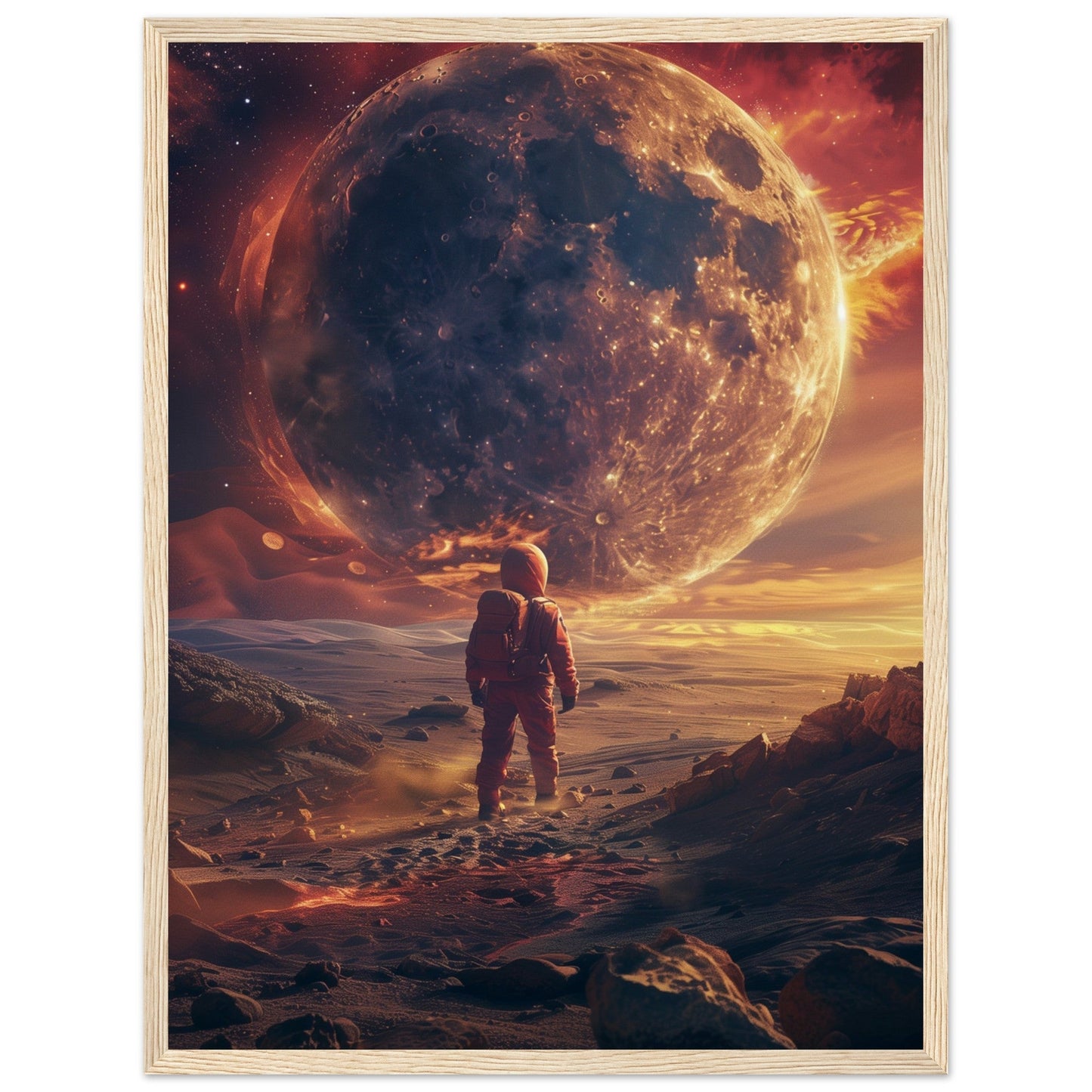 Affiche Le Voyage Dans La Lune ( 45x60-cm-Bois-clair)