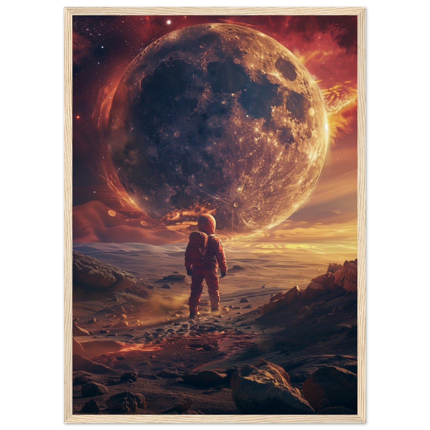 Affiche Le Voyage Dans La Lune ( 50x70-cm-Bois-clair)