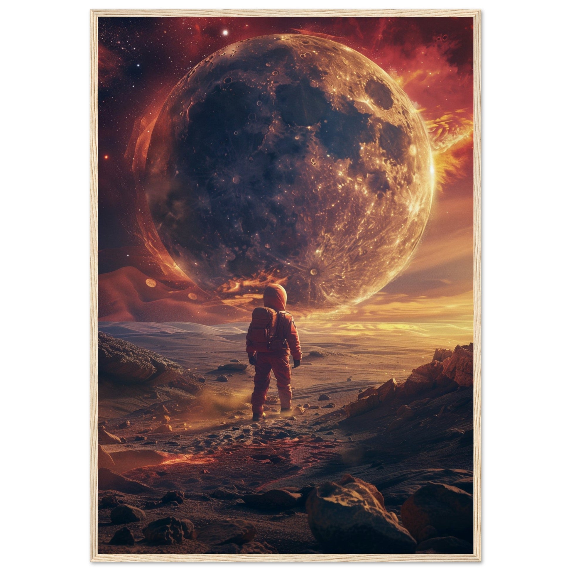 Affiche Le Voyage Dans La Lune ( 70x100-cm-Bois-clair)