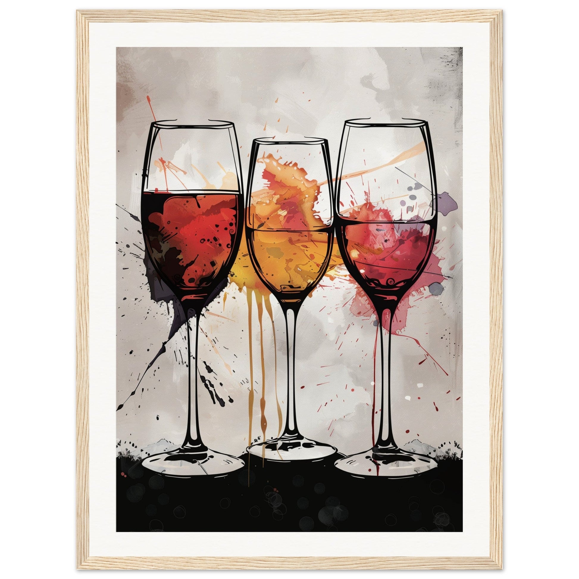 Affiche Les Couleurs du Vin ( 45x60-cm-Bois-clair)