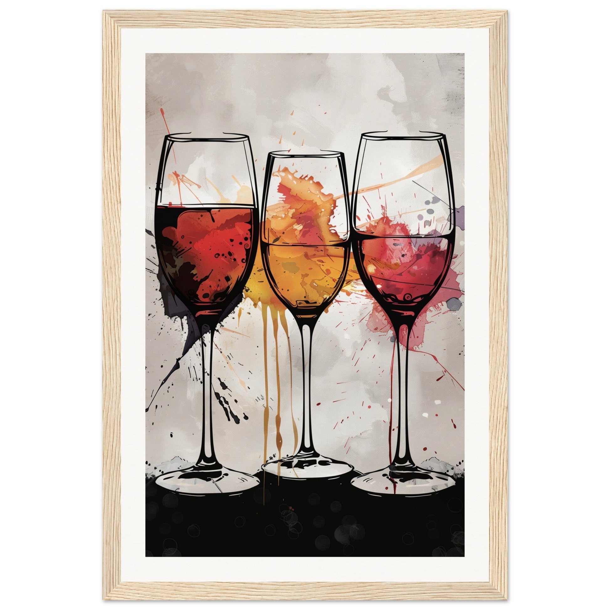 Affiche Les Couleurs du Vin ( 30x45-cm-Bois-clair)