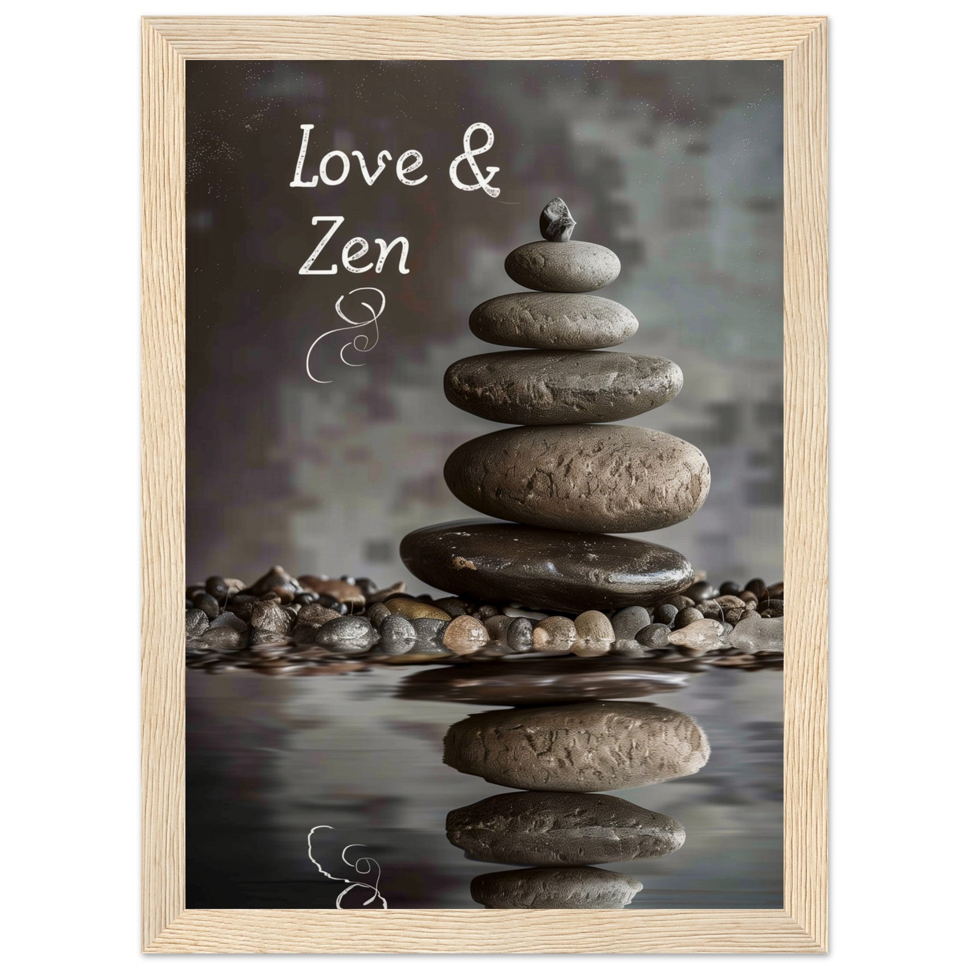 Affiche Love et Zen ( 21x29.7-cm-Bois-clair)