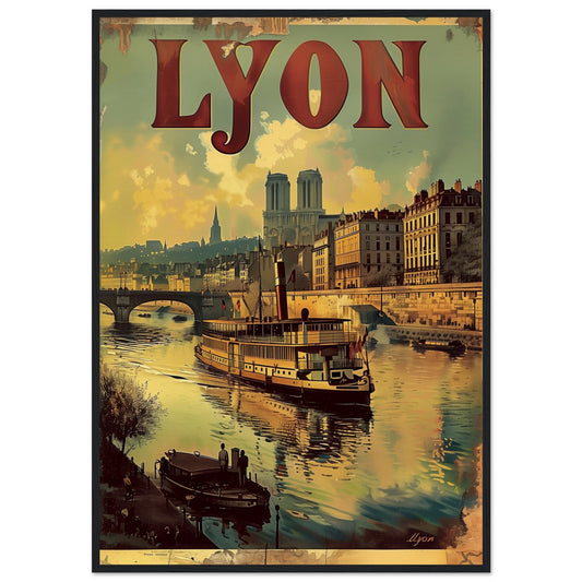 Affiche Lyon 1894 ( 70x100-cm-Bois-noir)