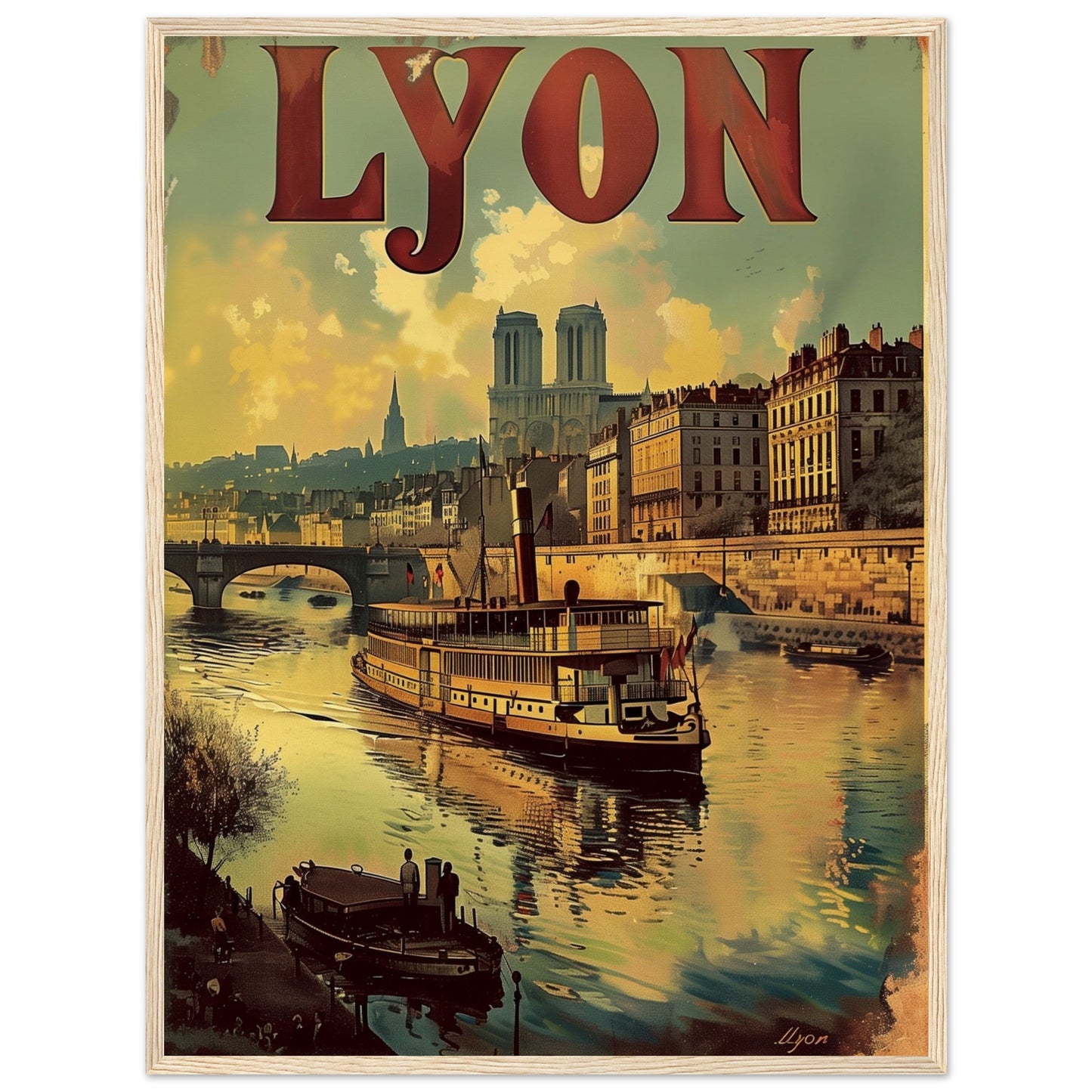 Affiche Lyon 1894 ( 60x80-cm-Bois-clair)